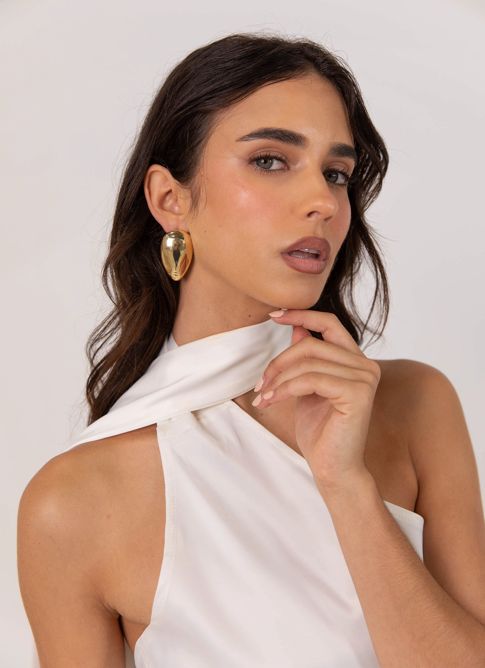 Cassandra Scarf Mini Dress - Pearl casual finish