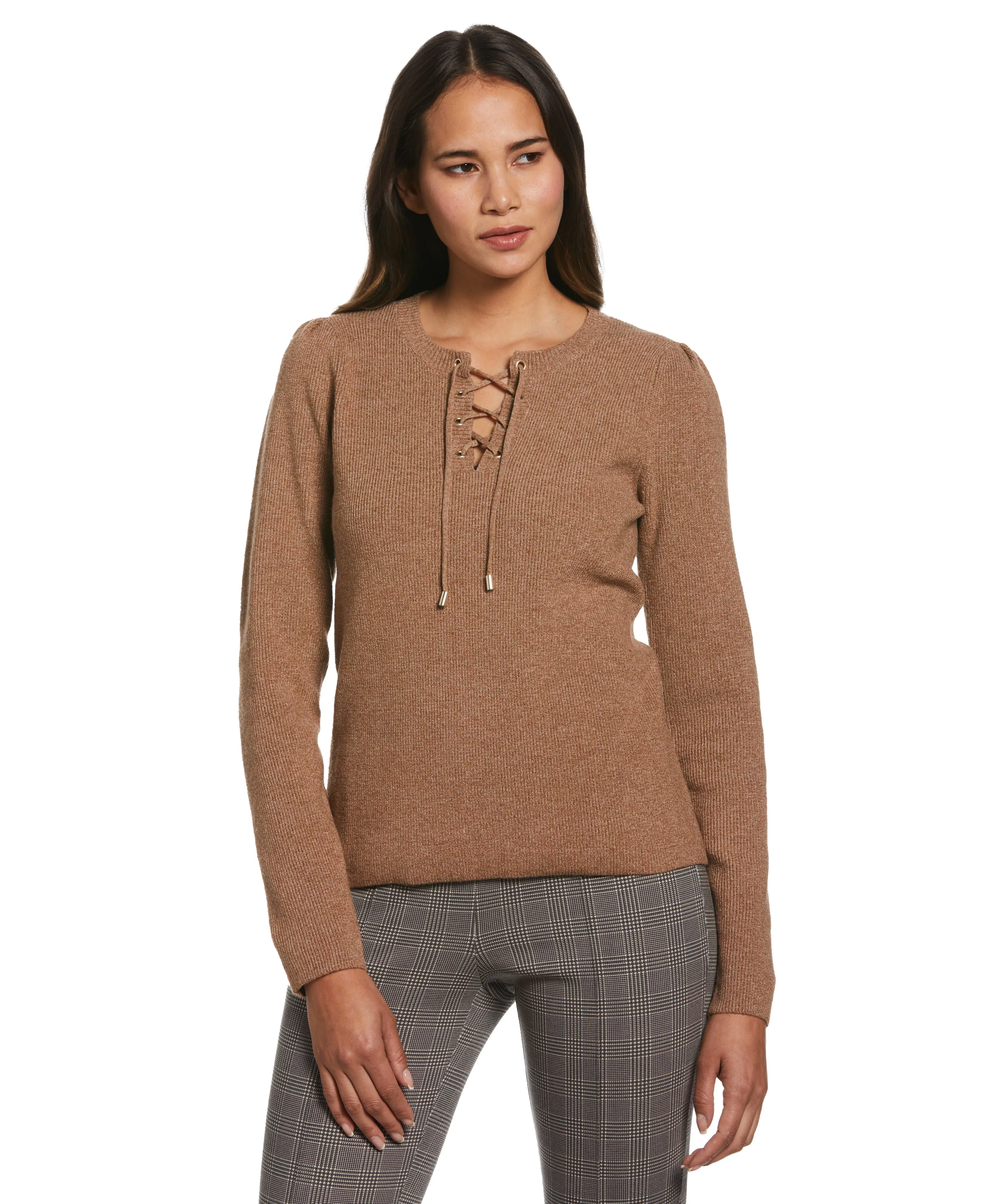 CrossBackDesign Front Lace-Up Sweater