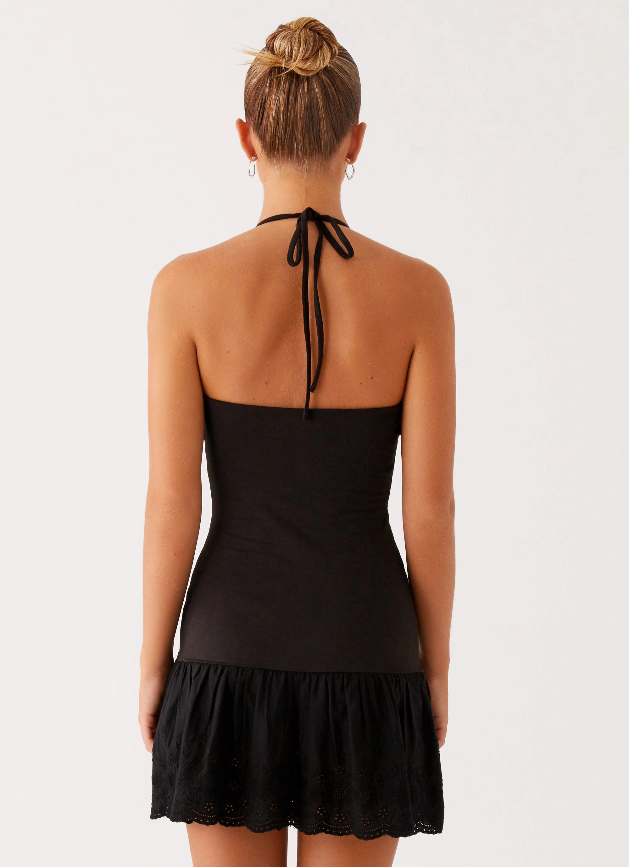 Amsterdam Mini Dress - Black Non Restrictive Twist Front