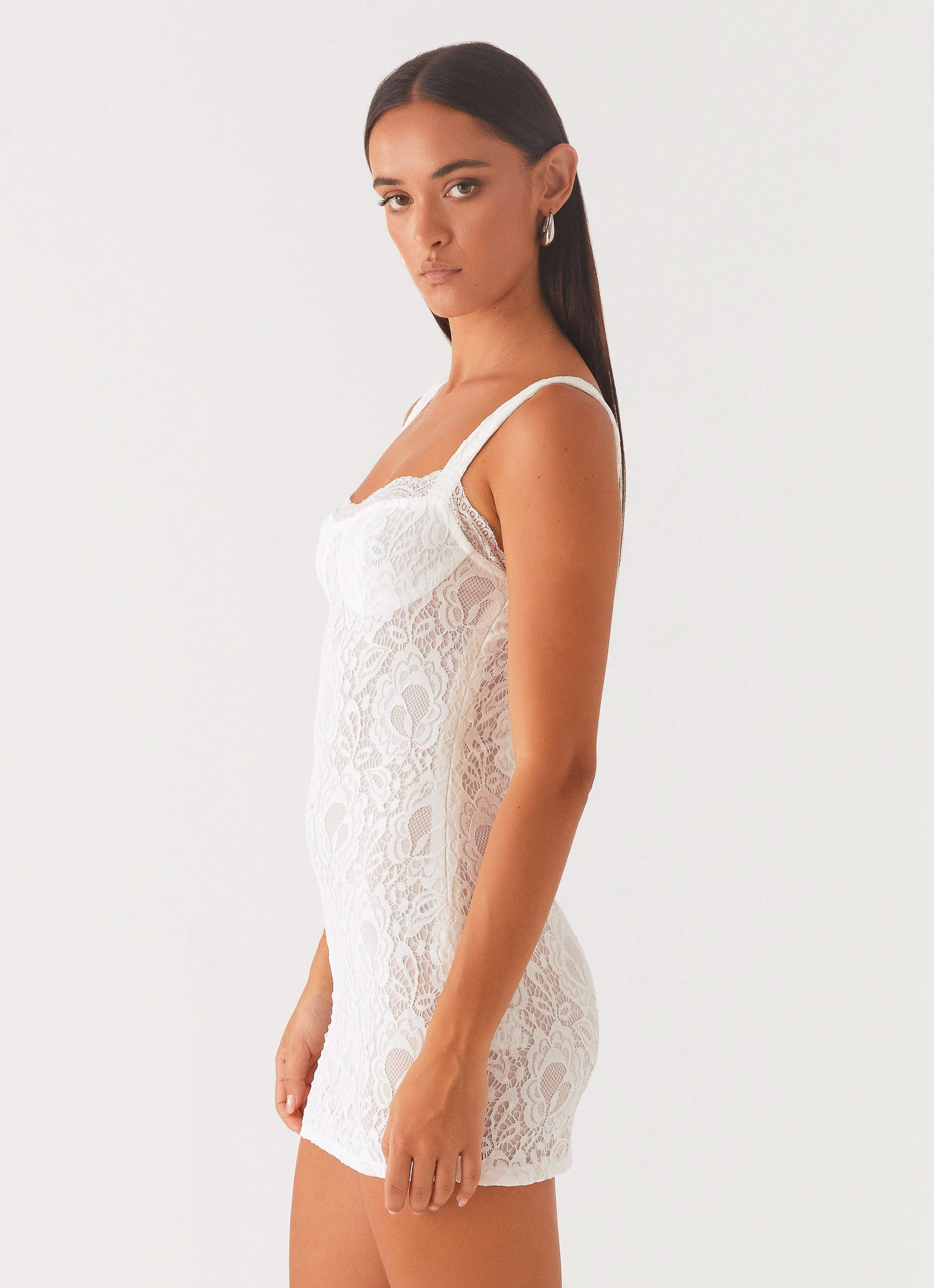 Light Fabric Maree Lace Mini Dress - White