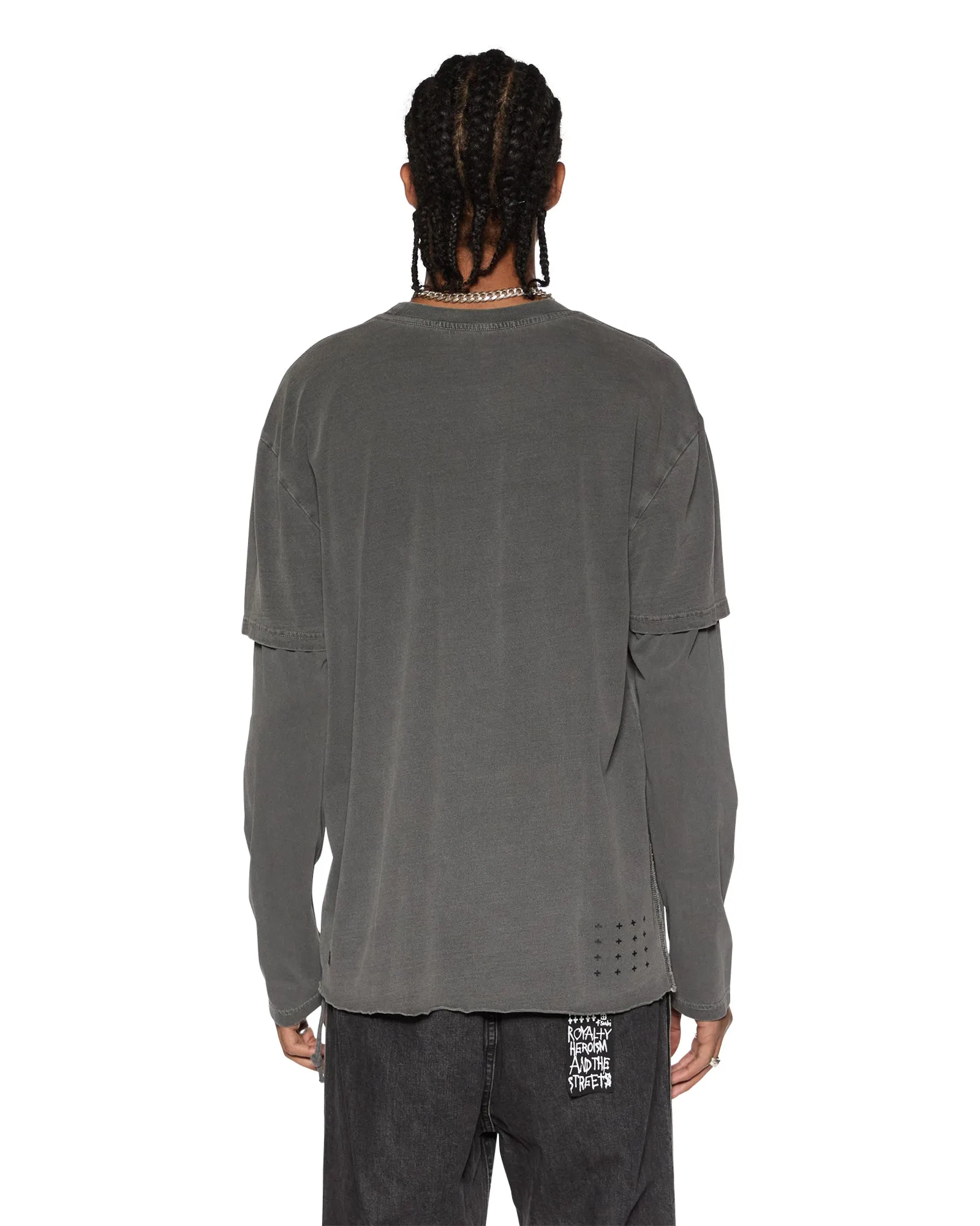 StaticResistantFabric FUEGO LAYERED LS TEE CHARCOAL NoiseFree Closure