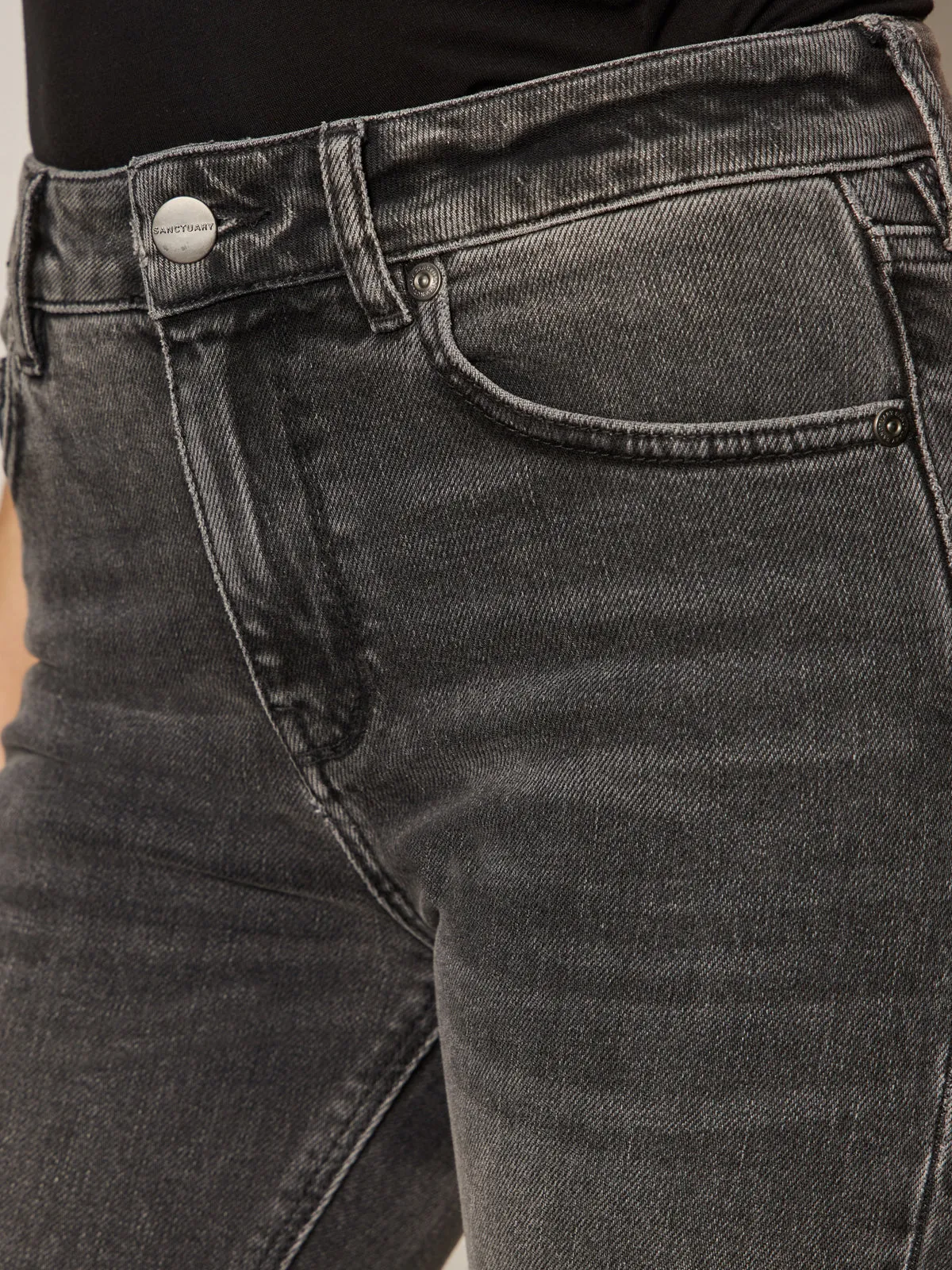 Trendy Wearable Astra Kick Crop Jean Washed Black Denim Versatile Layer Active Comfort Fit