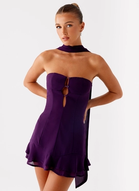 Glamorous look Color Soft Avenue Mini Dress - Plum