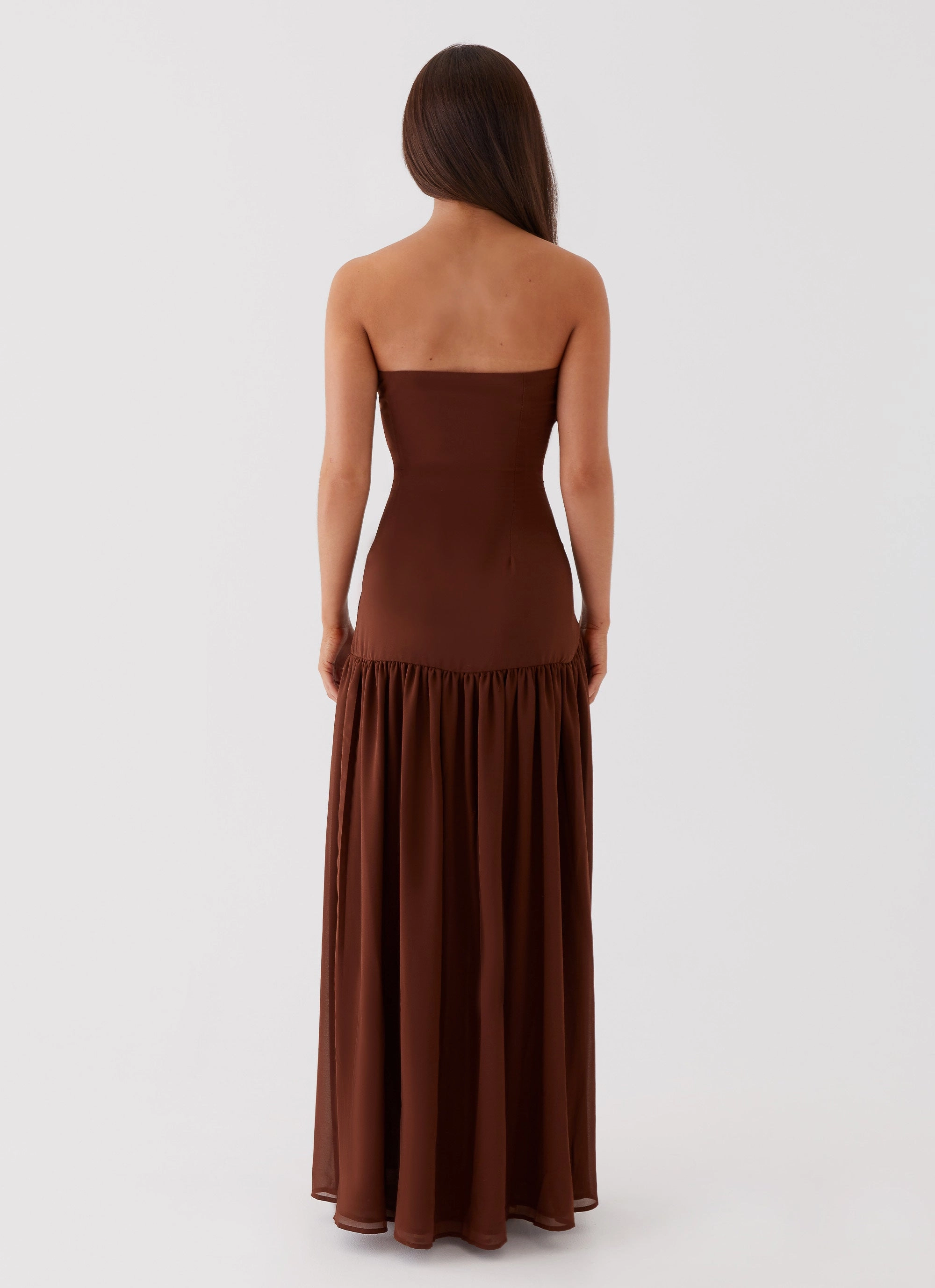 Texture Feel Travel Outfit Eden Strapless Maxi Dress - Brown