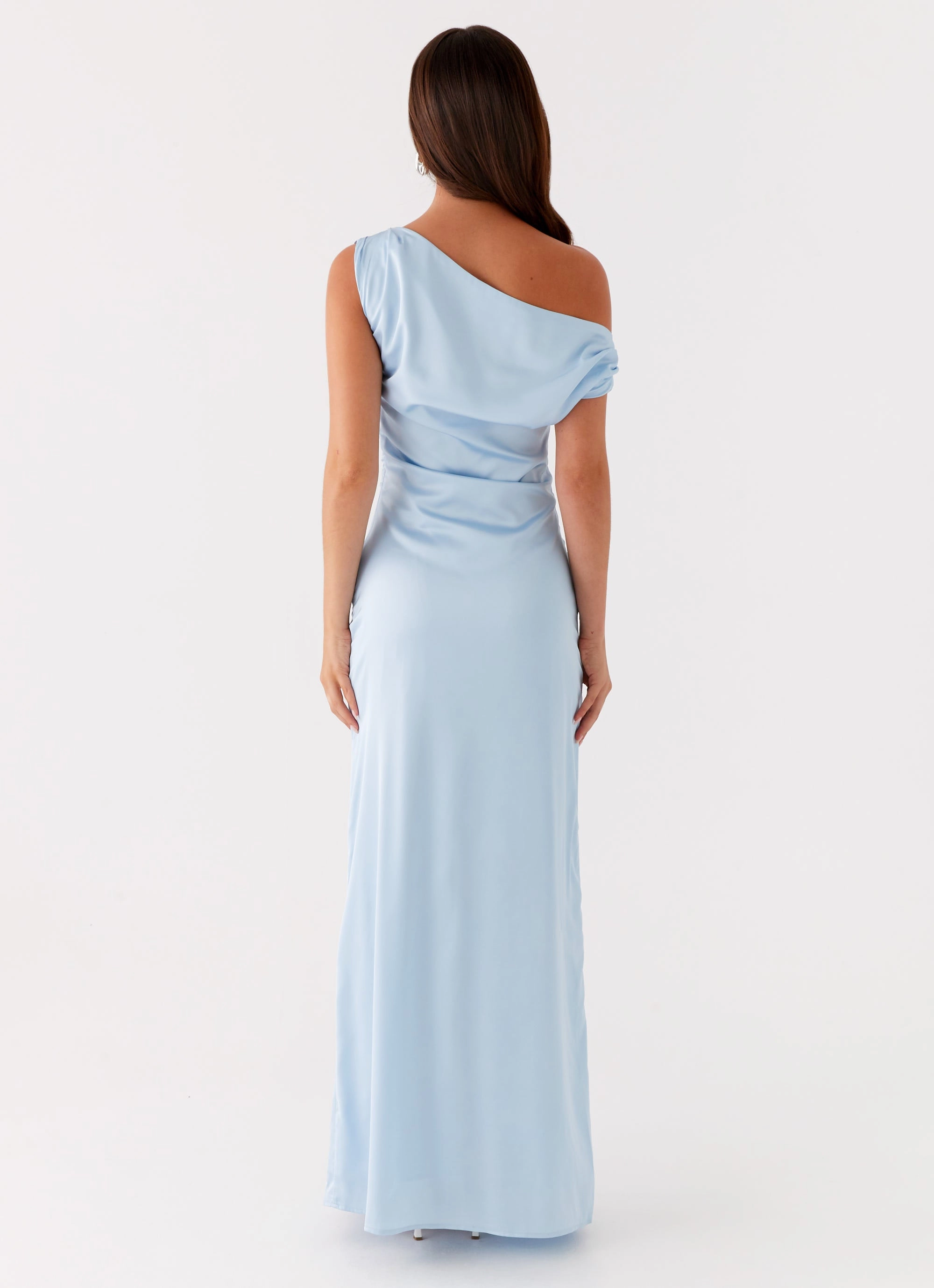 Heart Of Glass Satin Maxi Dress - Blue Daily Ready garden wedding