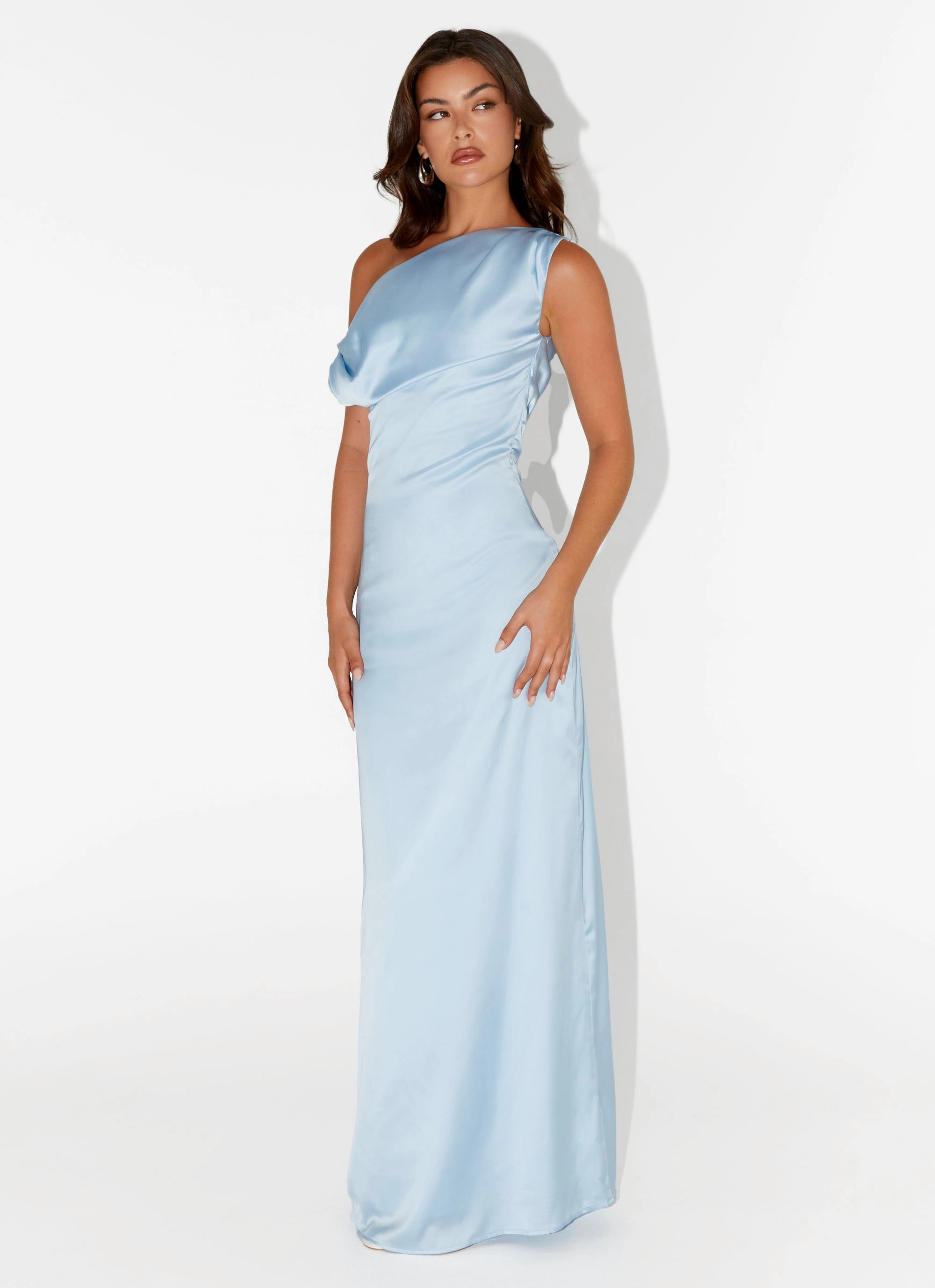 Urban Fit Heart Of Glass Satin Maxi Dress - Blue