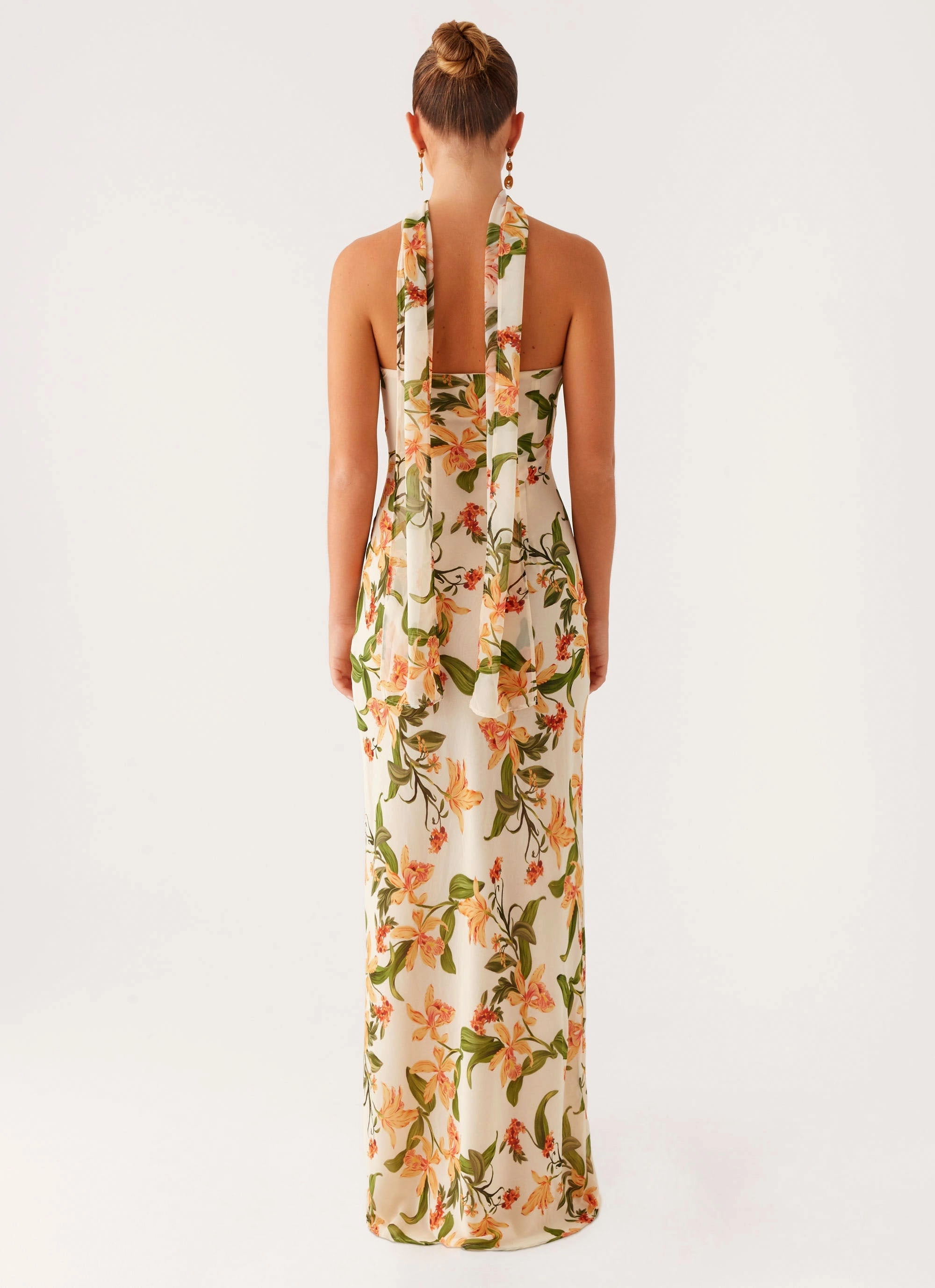 Gali Strapless Maxi Dress - Floral Print Clean Lines