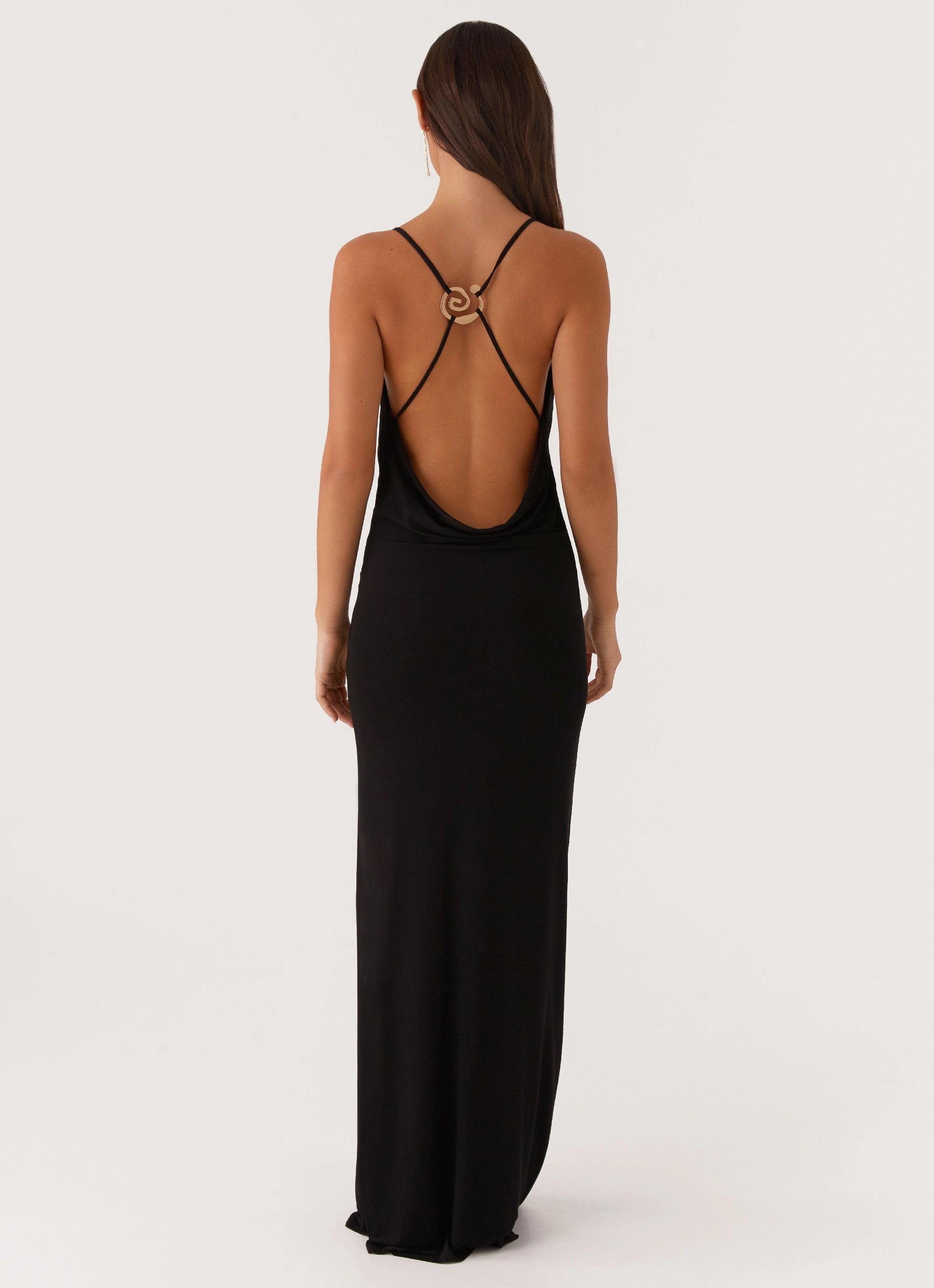 Convertible-Style Game Player Maxi Dress - Black