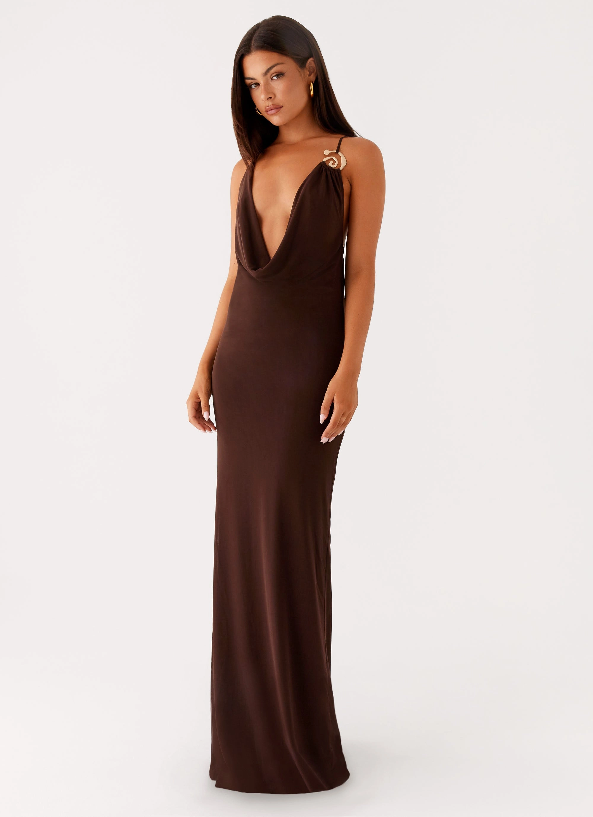 Game Player Maxi Dress - Chocolate Chic Balance