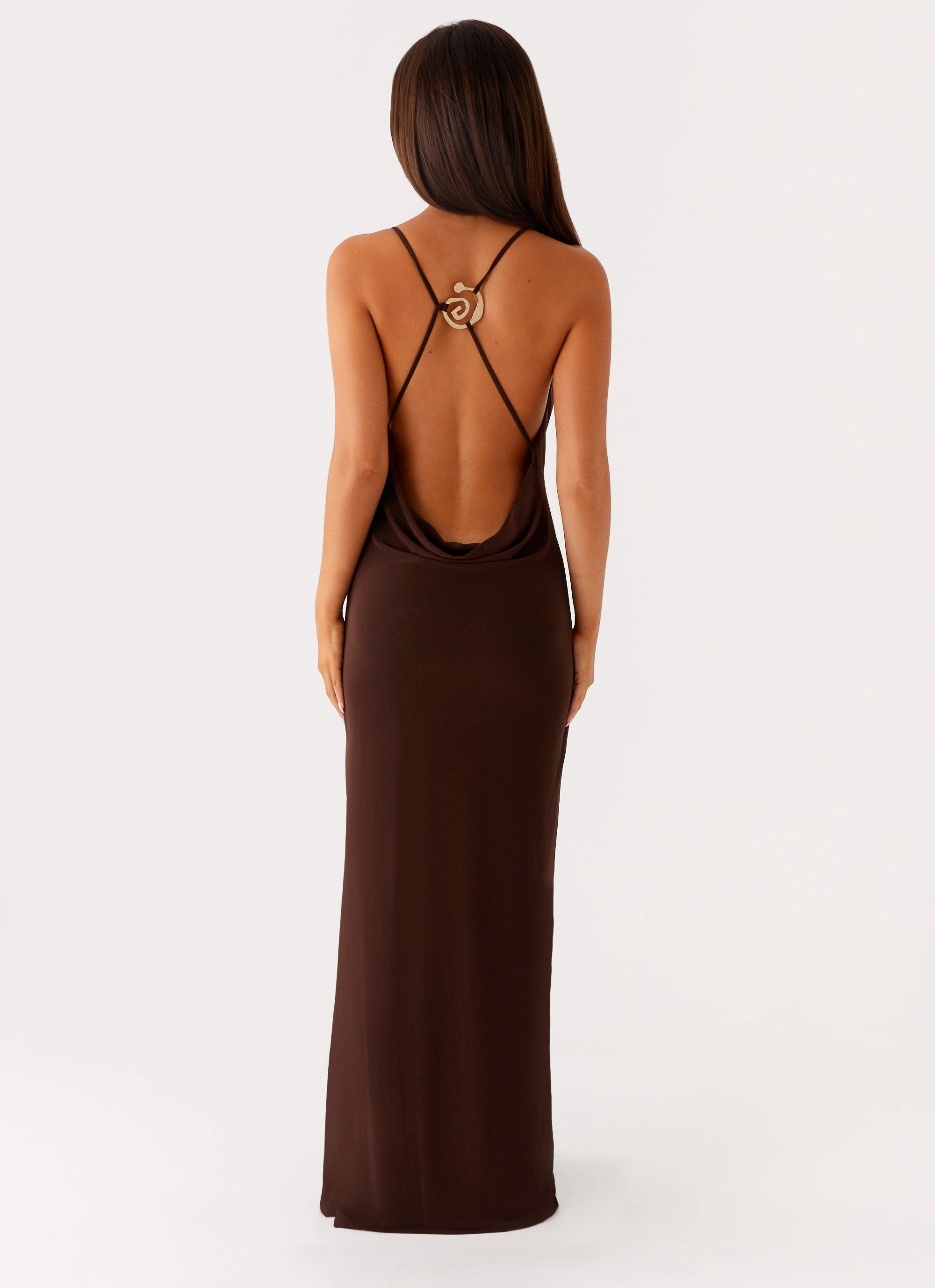 Sharp Mood Chill Detail Game Player Maxi Dress - Chocolate