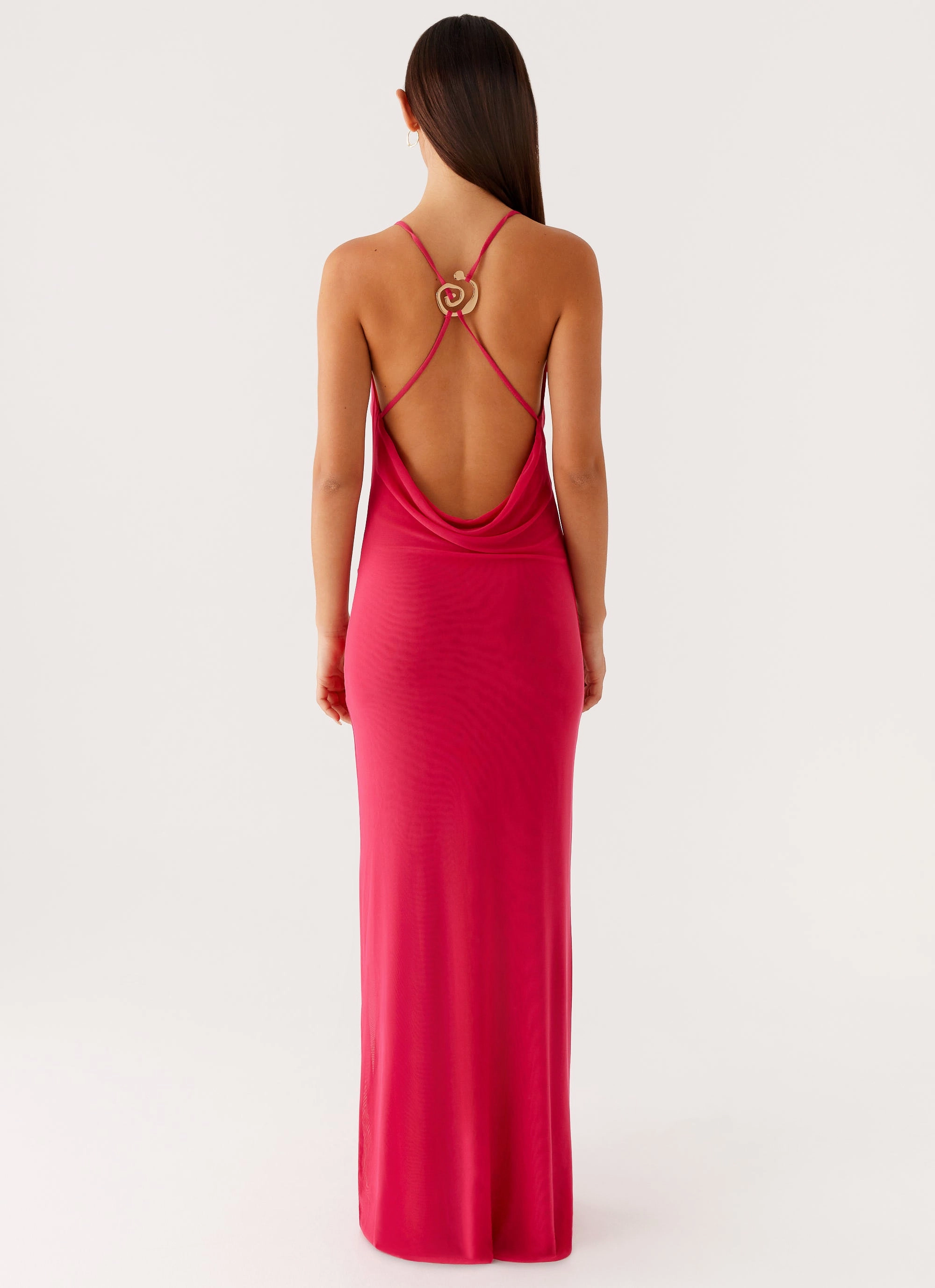 Game Player Maxi Dress - Hot Pink Cool Look Happy Glow