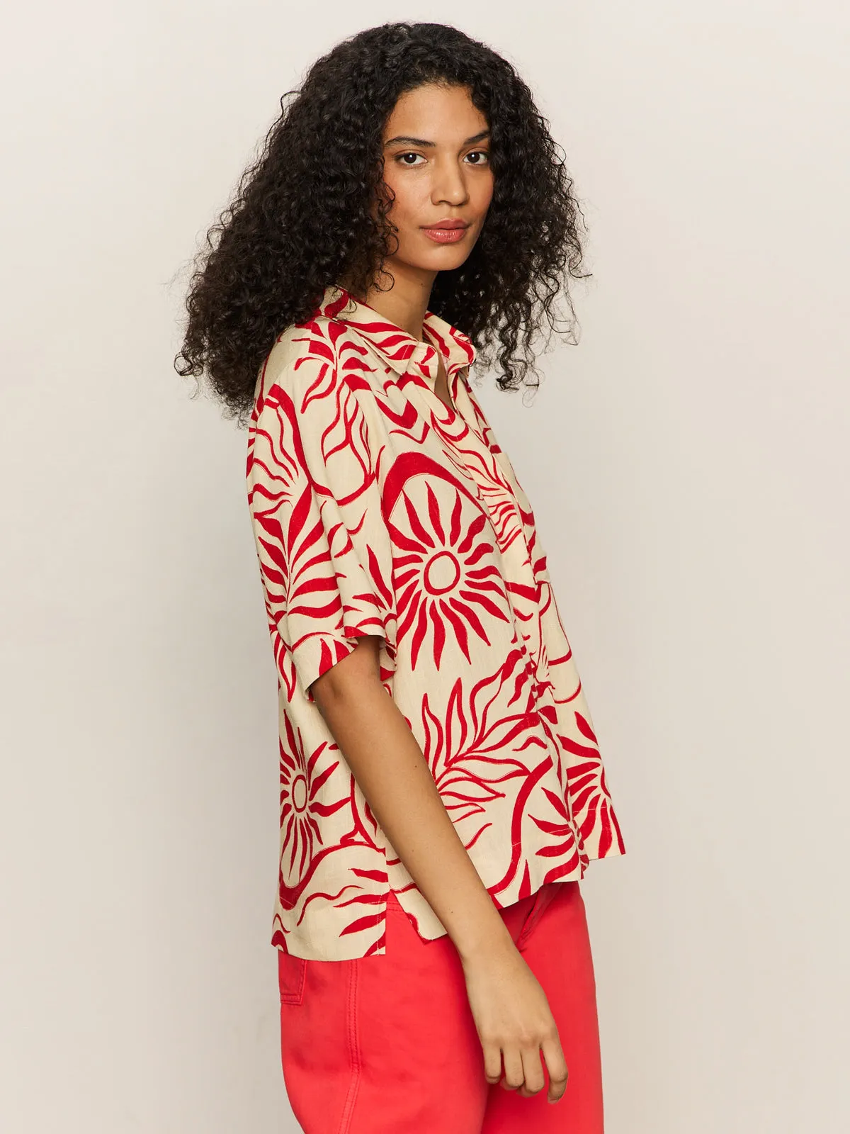 TemperatureRegulating Material Relaxed Vacation Shirt Sunny Riviera