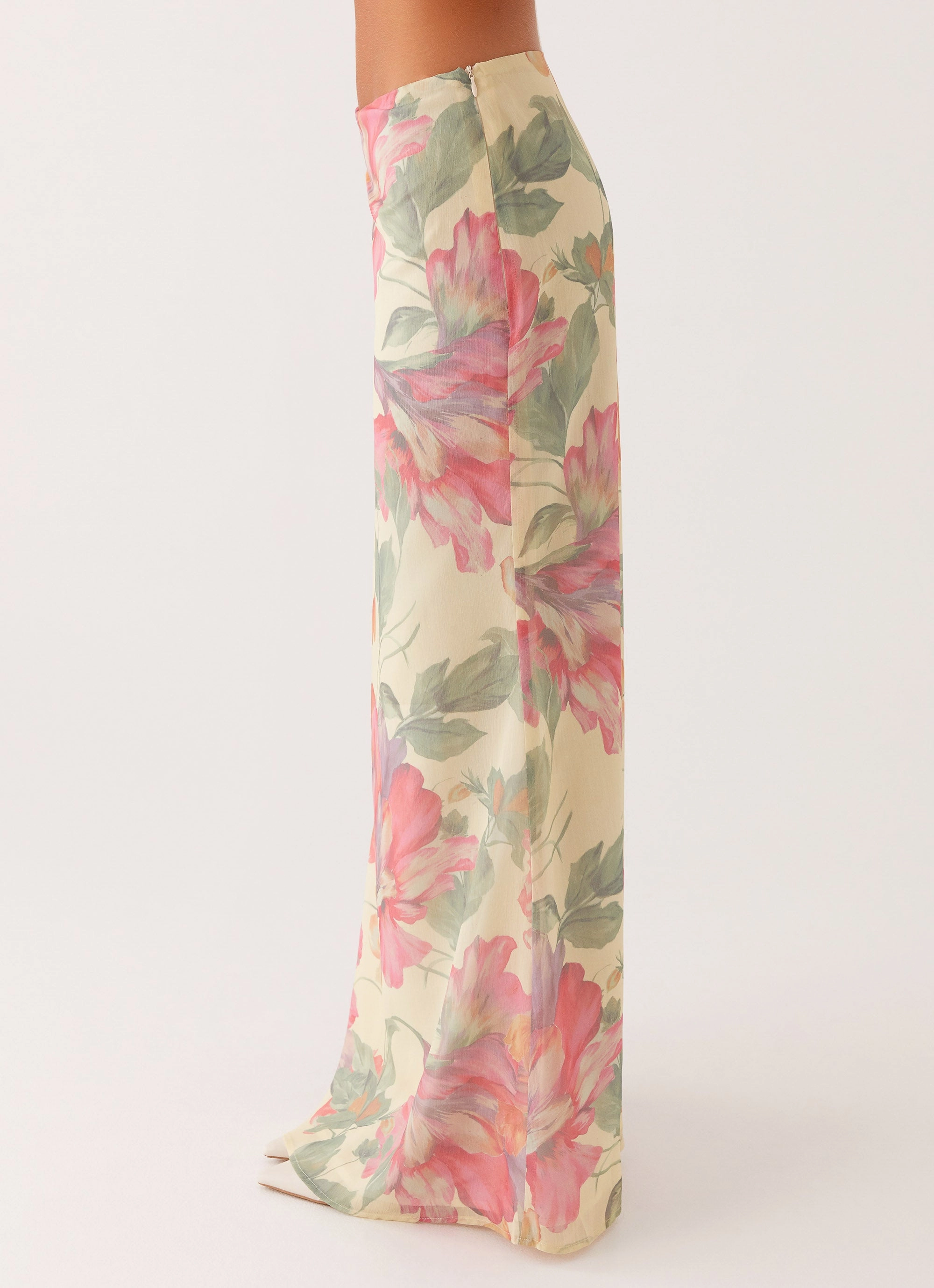 Convertible Style Maxi length Soulful Low Rise Maxi Skirt - Yellow Peony