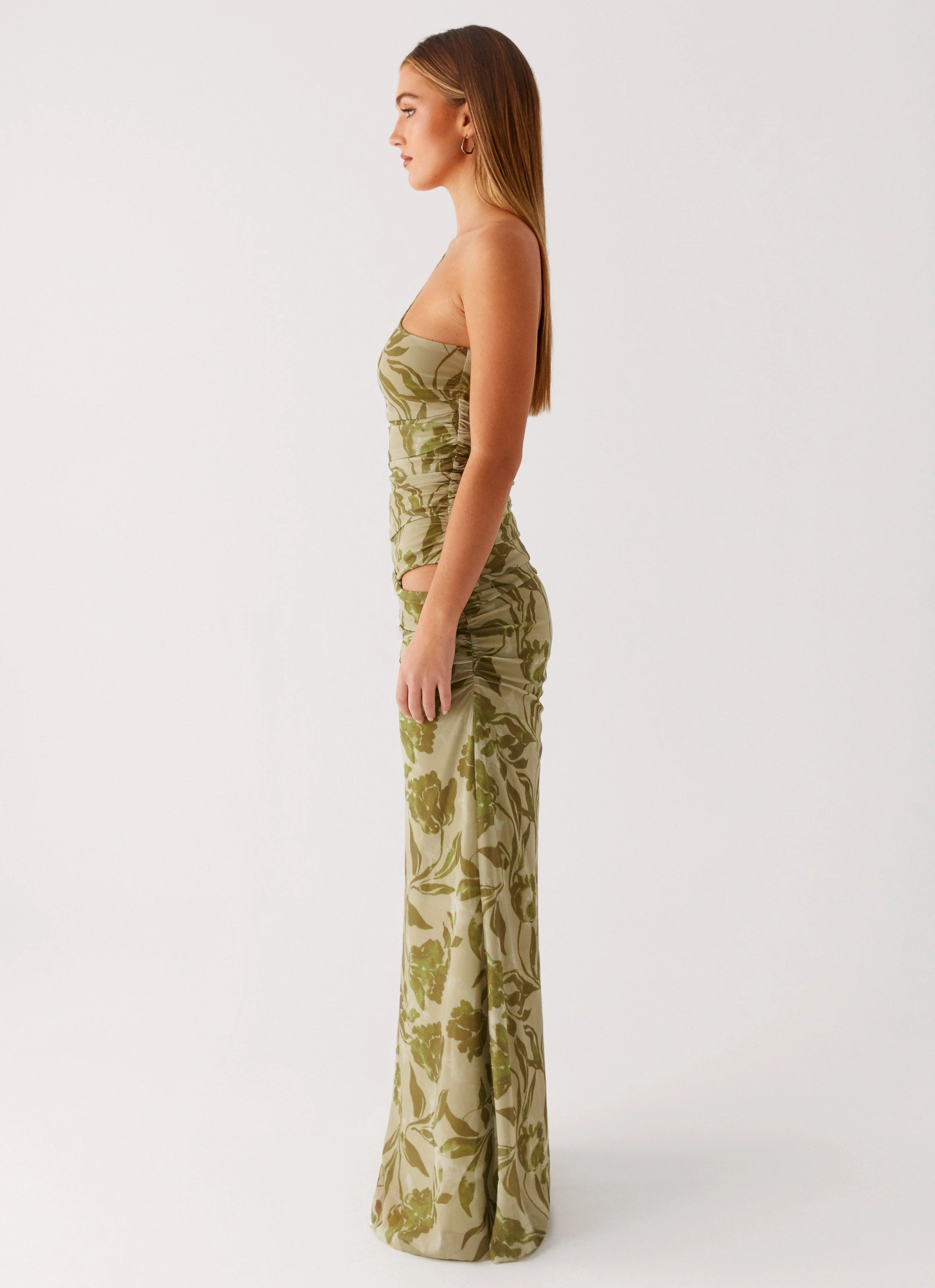 Calm Lines Slim Silhouette Georgiana Maxi Dress - Jade Fern
