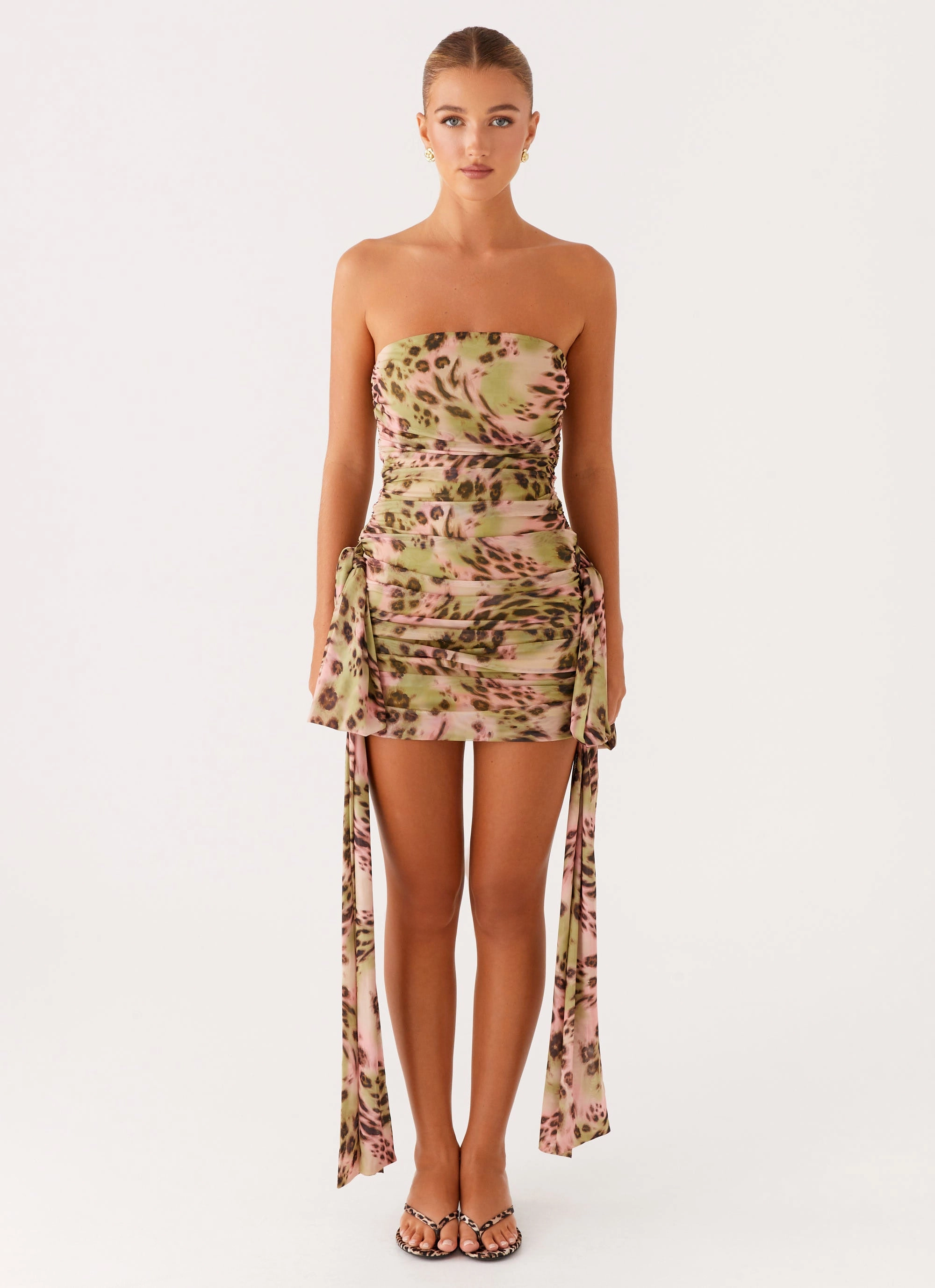 Georgie Mini Dress - Swirl Leo Hidden-Pocket Earth Colors