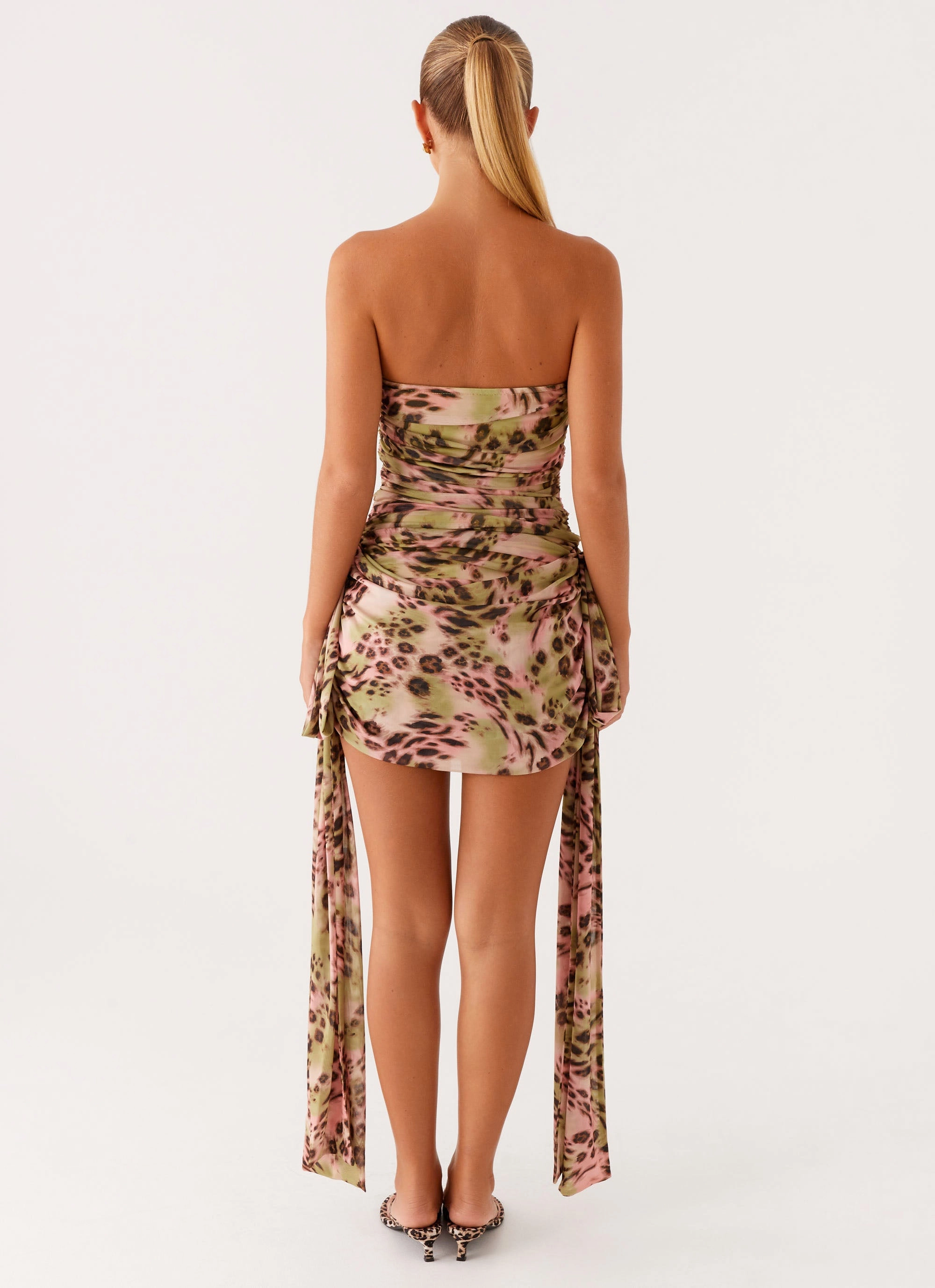 Georgie Mini Dress - Swirl Leo Simple Look Adjustable Waist