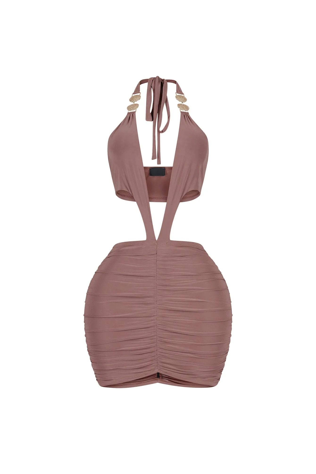 Glamour Plunge Neck Mini Dress Korean Mood