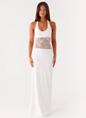 Main Focus Maxi Dress - White Comfort Layer Wear Essential Style