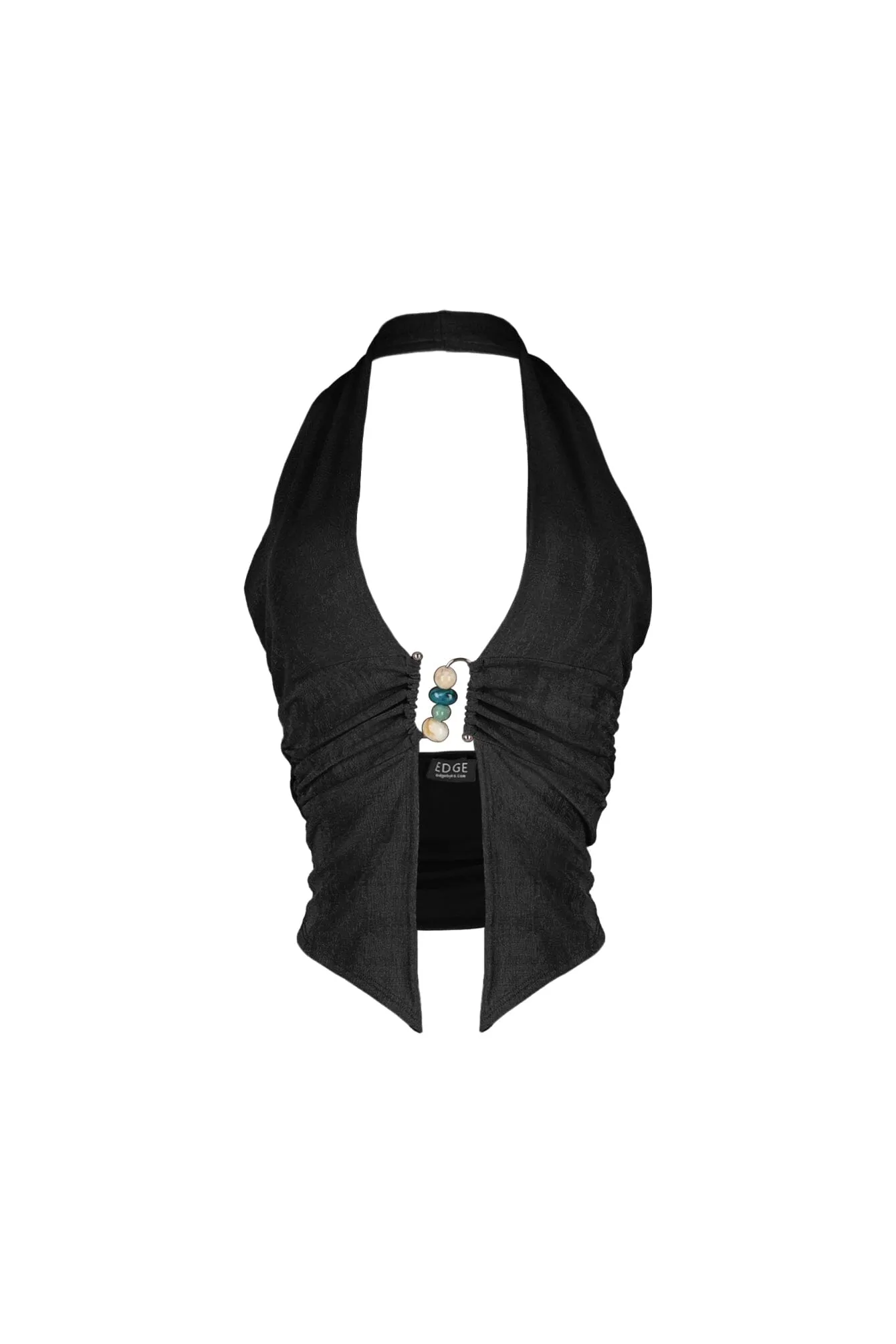 Casual Tank No Iron Fabric Goa Slinky Beaded Halter Top