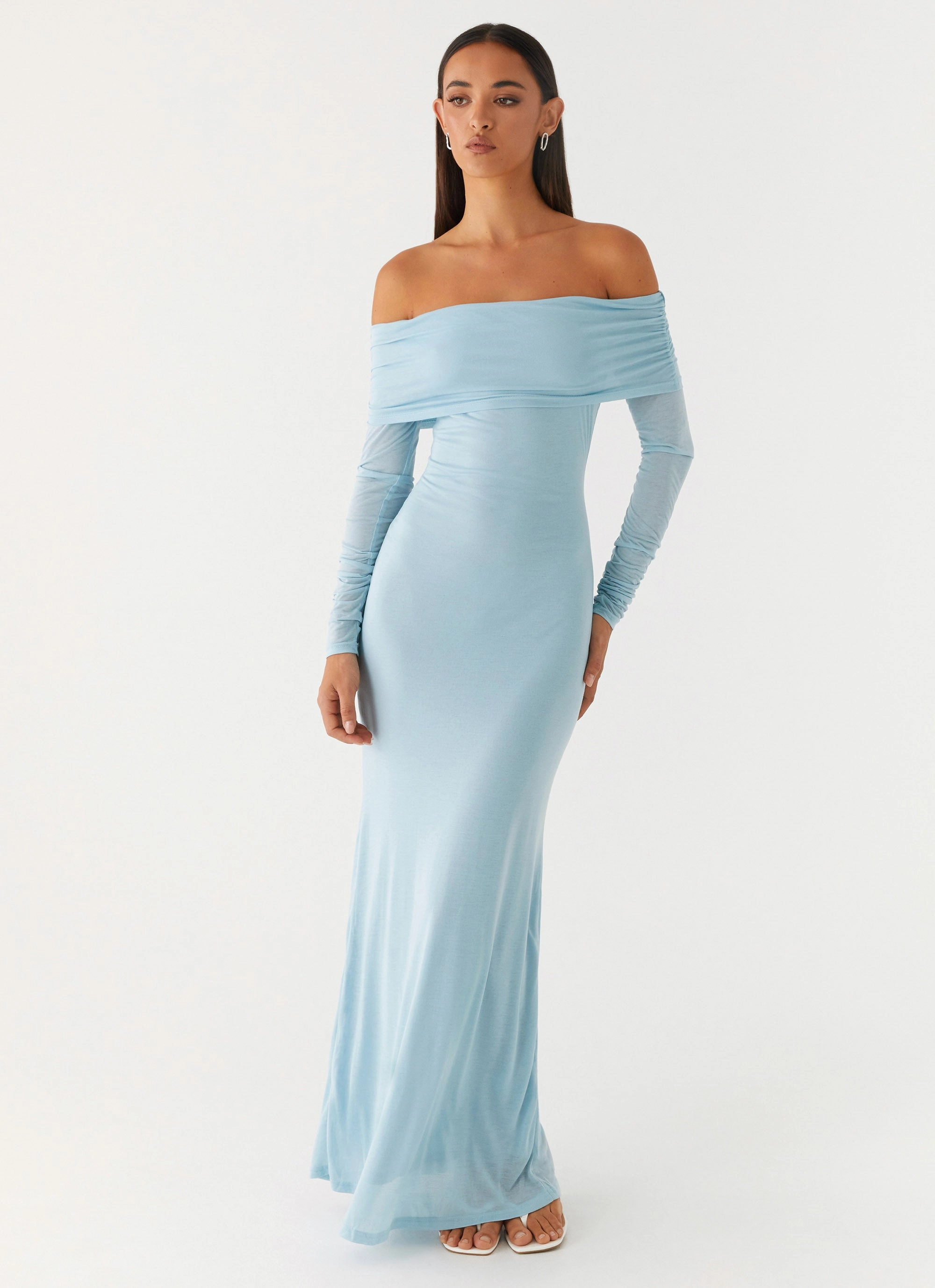 Cocoa Long Sleeve Maxi Dress - Blue Lounge Vibe