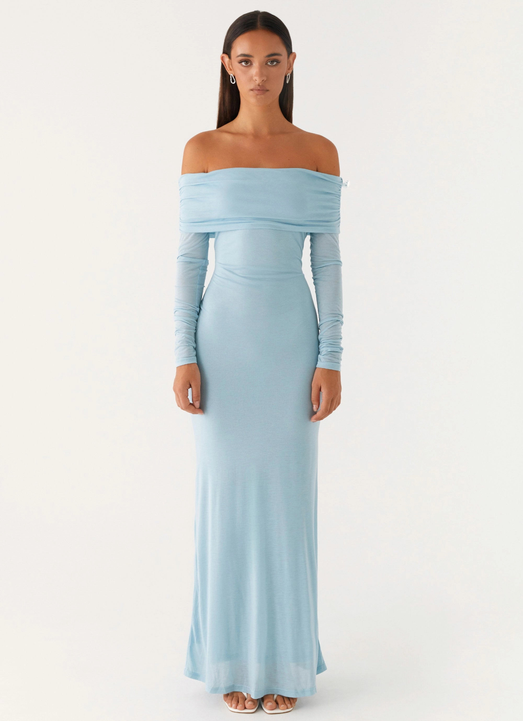 Cocoa Long Sleeve Maxi Dress - Blue Wave Soft