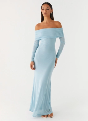 Cocoa Long Sleeve Maxi Dress - Blue Lounge Vibe