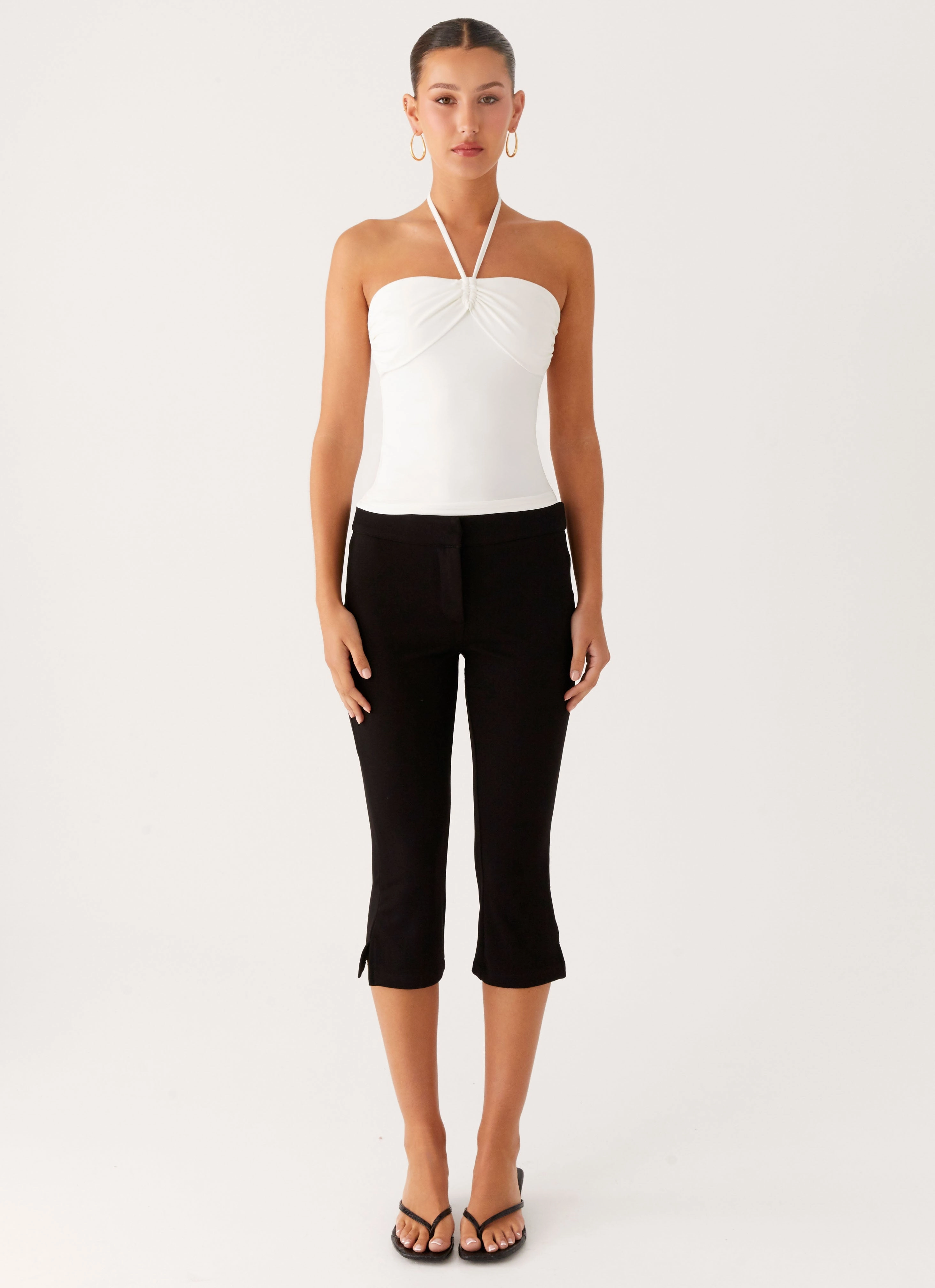 Good Thing Halter Top - White MinimalistAesthetic DroppedShoulder