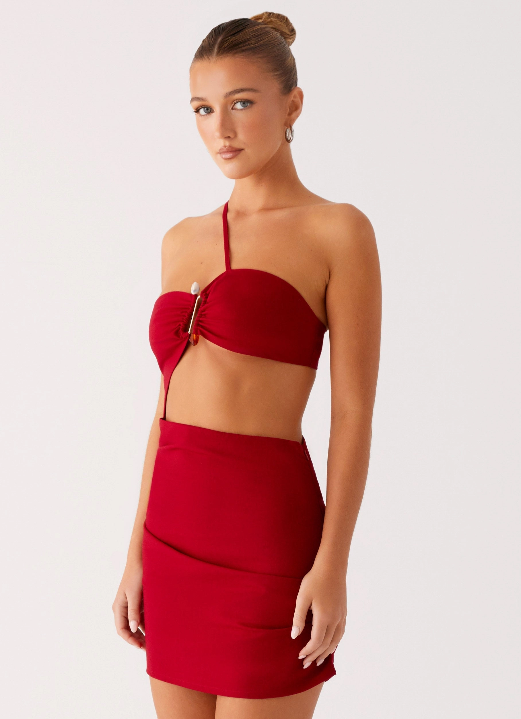 Gossip Mini Dress - Red Vibrant color