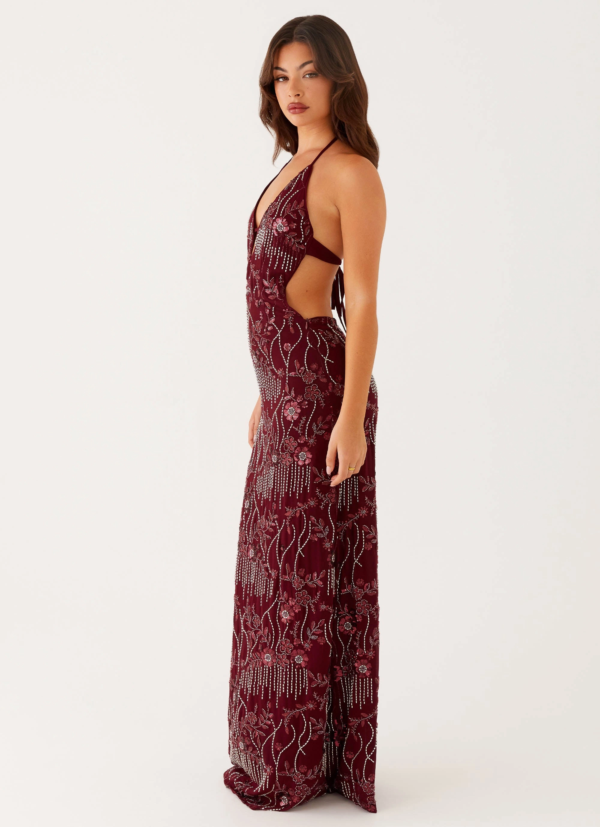 All For Love Maxi Dress - Burgundy Date Nightwear