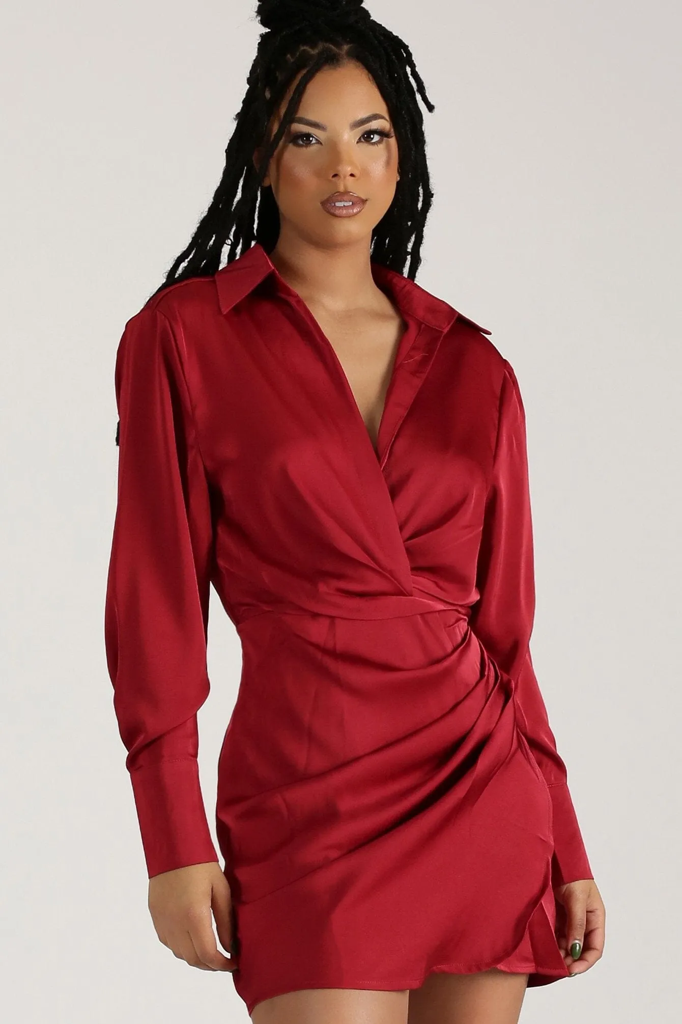 Buy U a Drank Draped Shirt Dress Daily Style Modern Edge