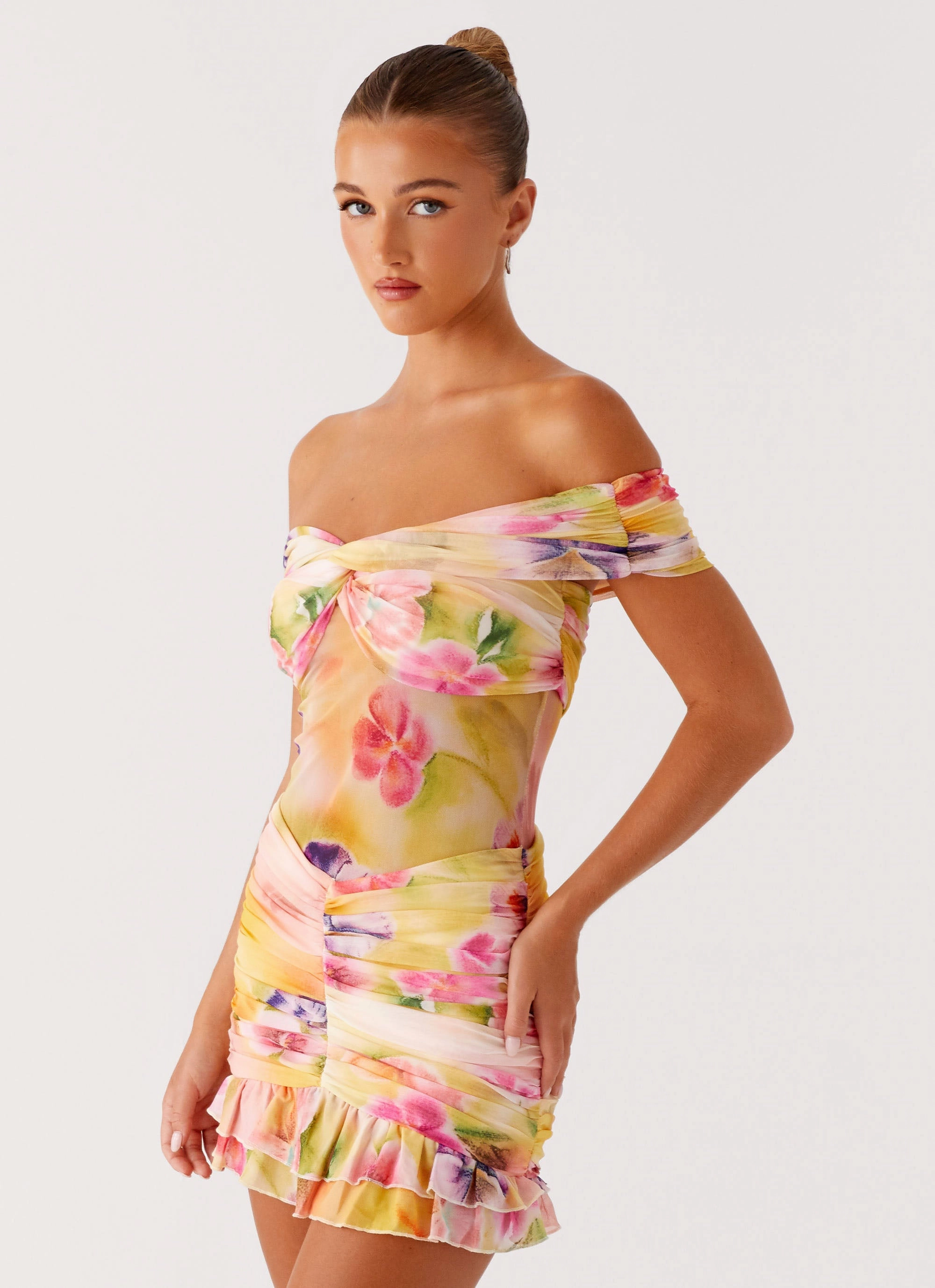 Frances Mini Dress - Sunburst Floral Fade Resistant Airy Feel
