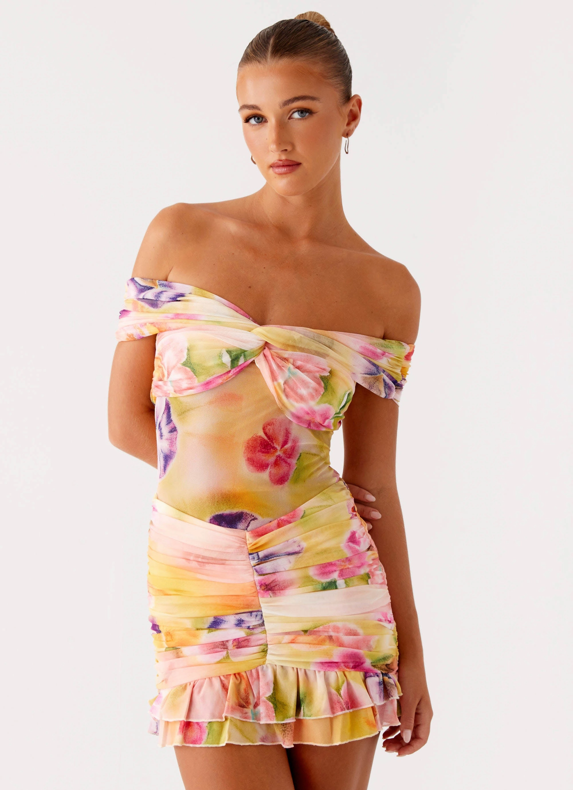 Frances Mini Dress - Sunburst Floral Wearable Art