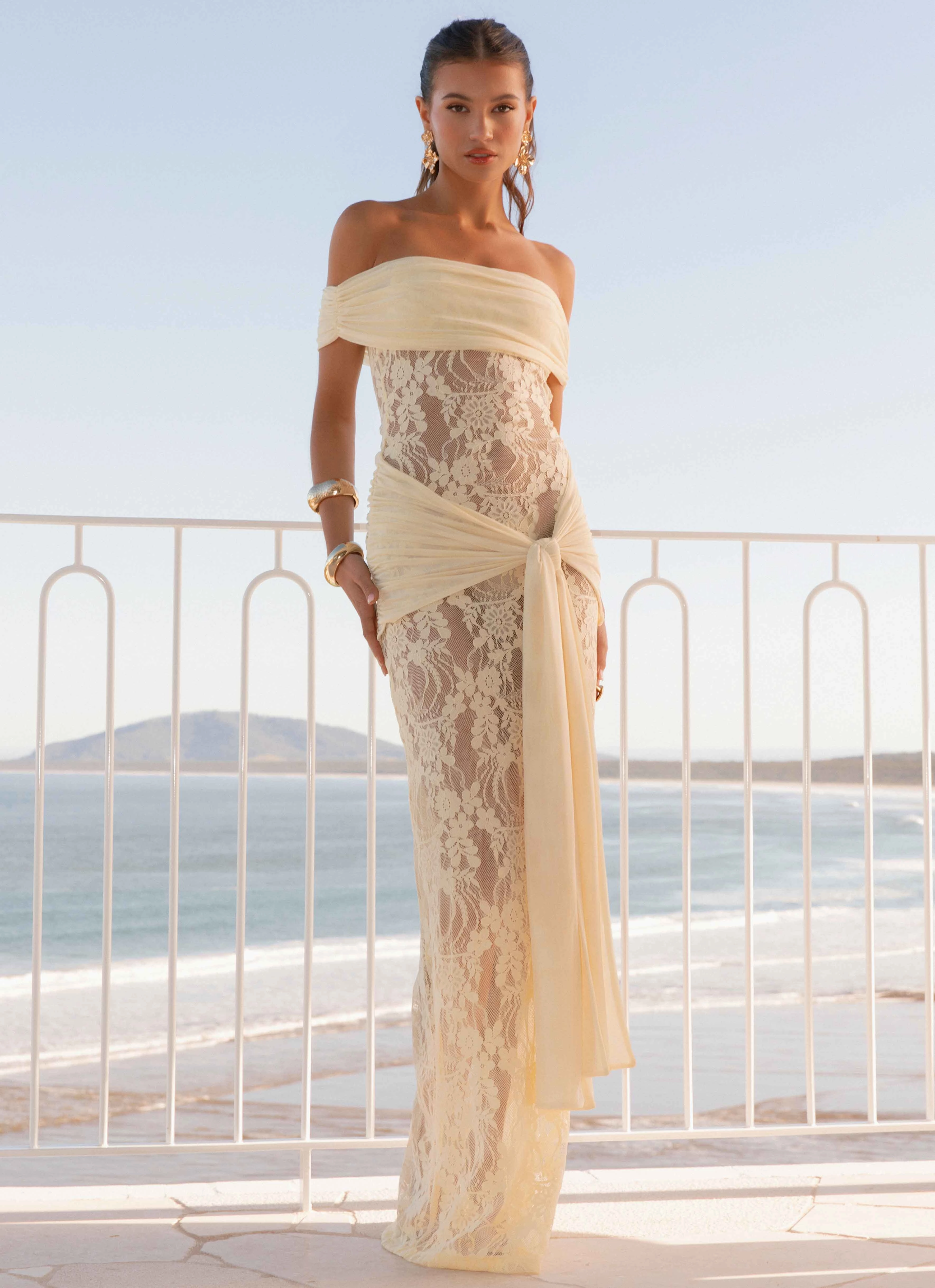 Gracie Twist Maxi Dress - Yellow Soft Touch