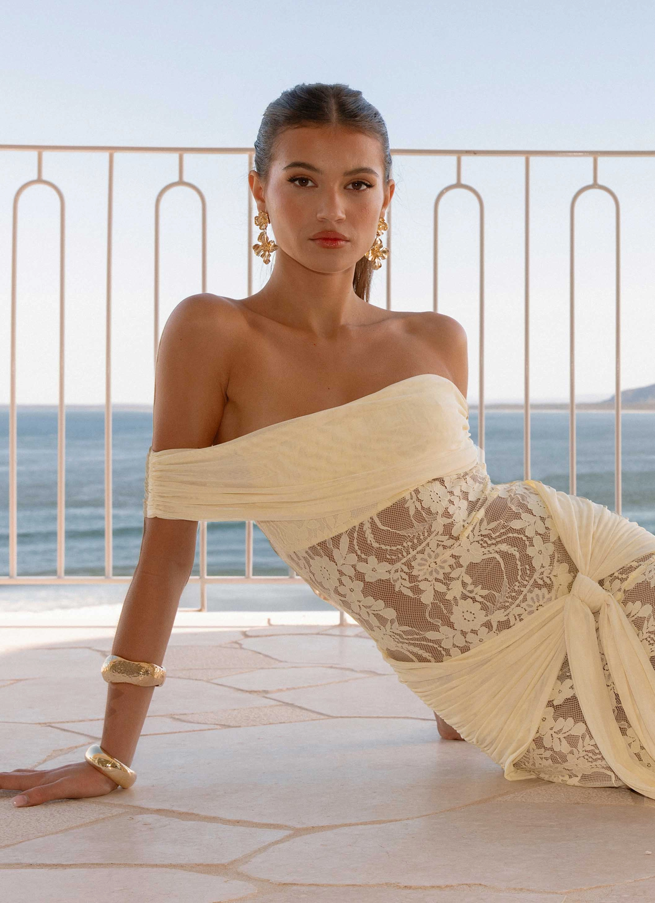 Peace Glow Gracie Twist Maxi Dress - Yellow