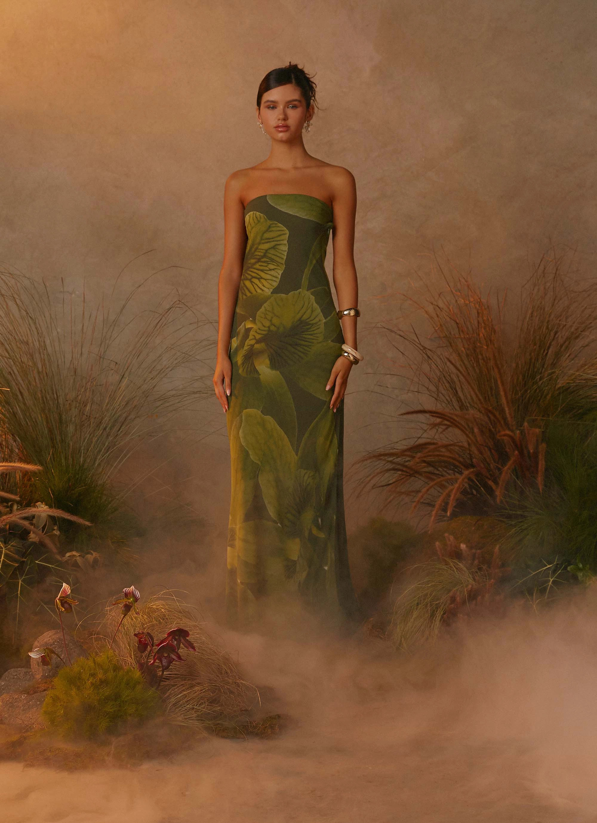 Soft Layers Evening Mood Nettle Maxi Dress - Tropic Floral