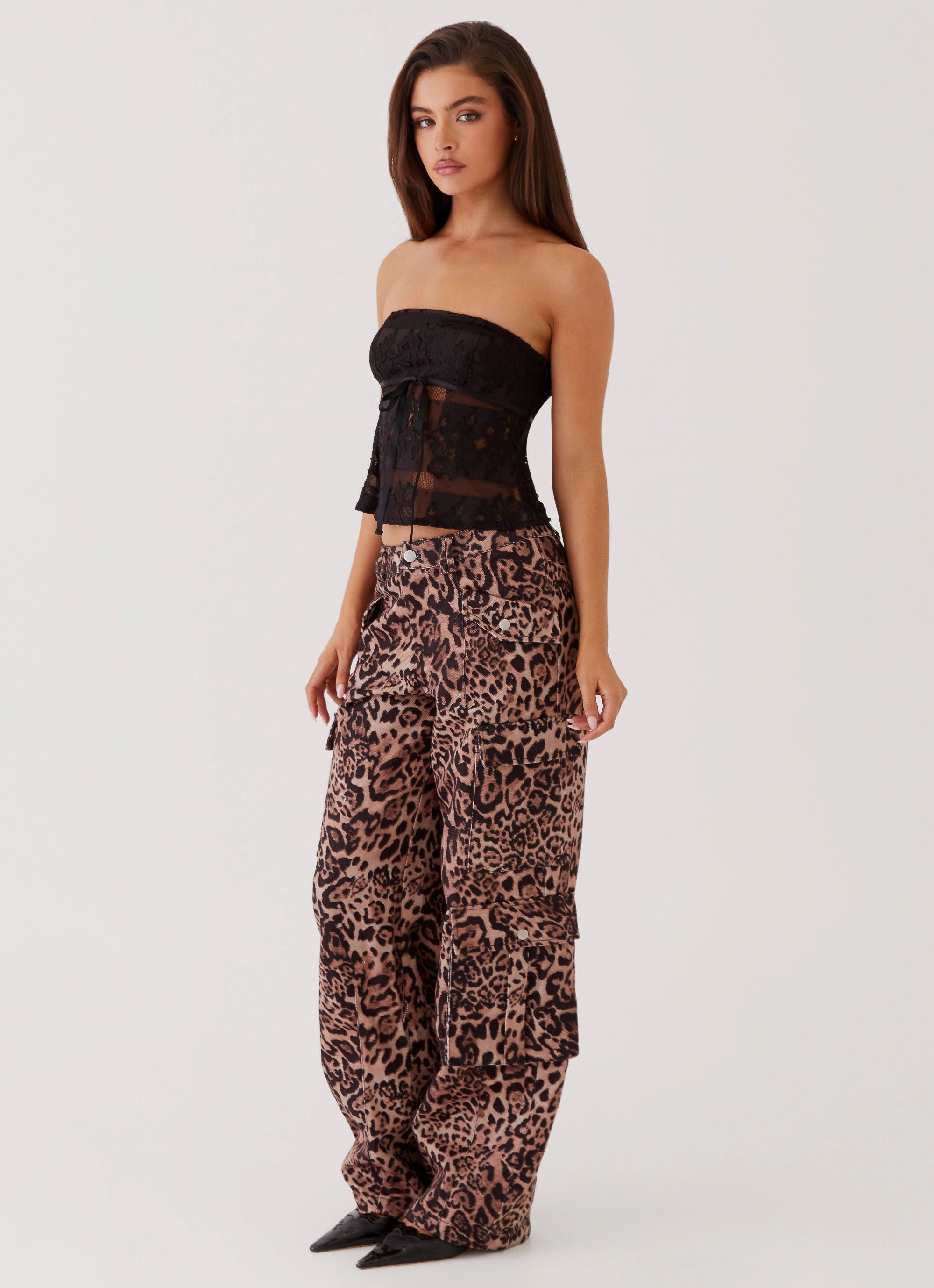 Flexible Knees Chilly Day Ready Greedy Cargo Pants - Leopard