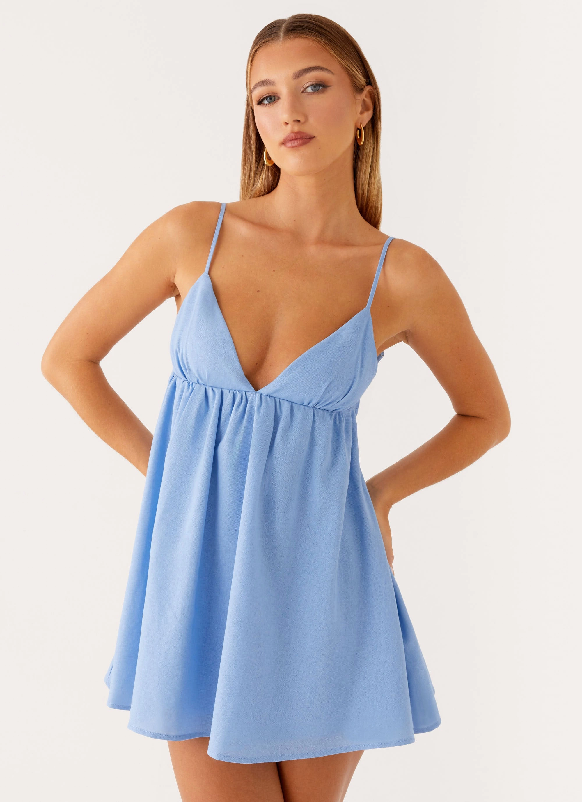 Greer Mini Dress - Blue Flexible Cut