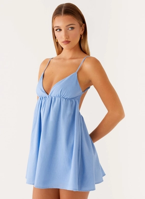 Smart and Stylish Cozy Wear Greer Mini Dress - Blue