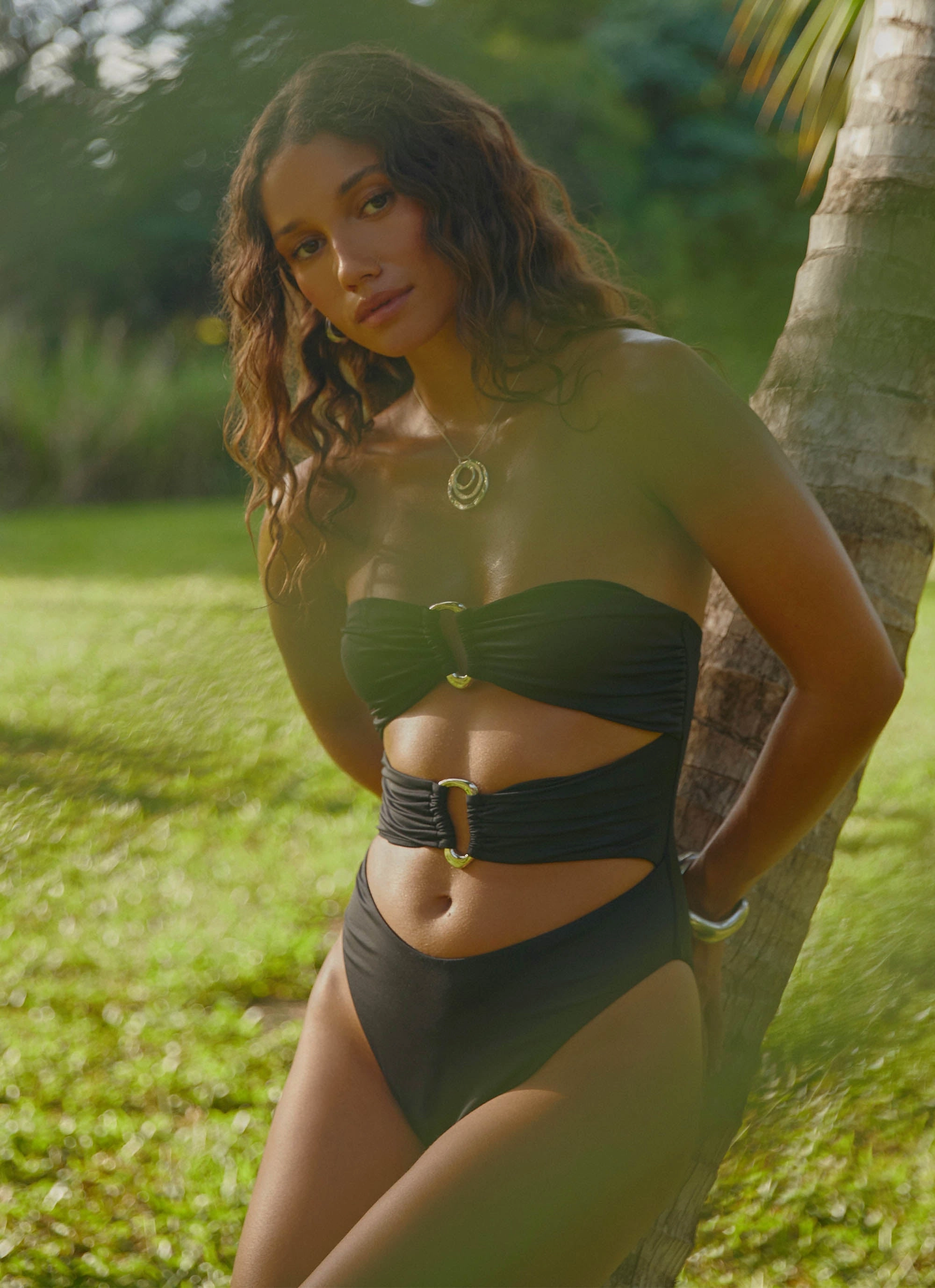 Grenada One Piece Swimsuit - Black Layered Stitching