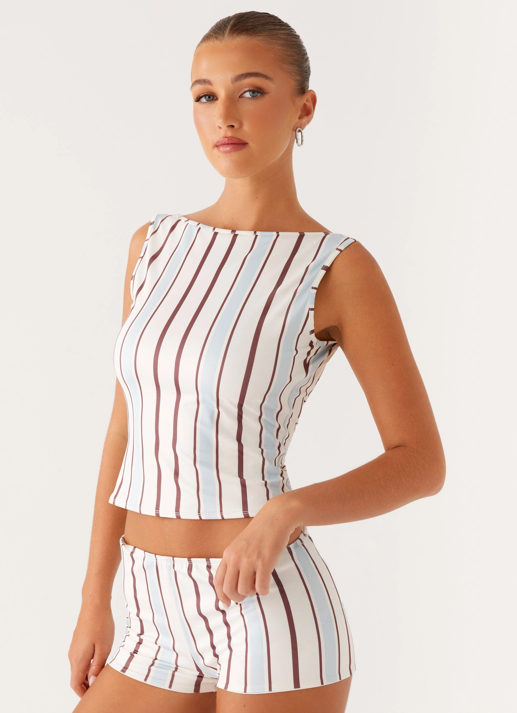 Sun's Out Tank Top - Blue Stripe Professional Cut