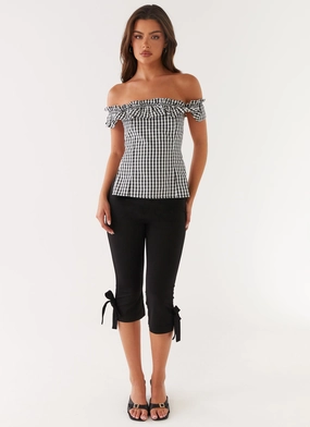 Gwyneth Top - Black Gingham Layered Ply Construction