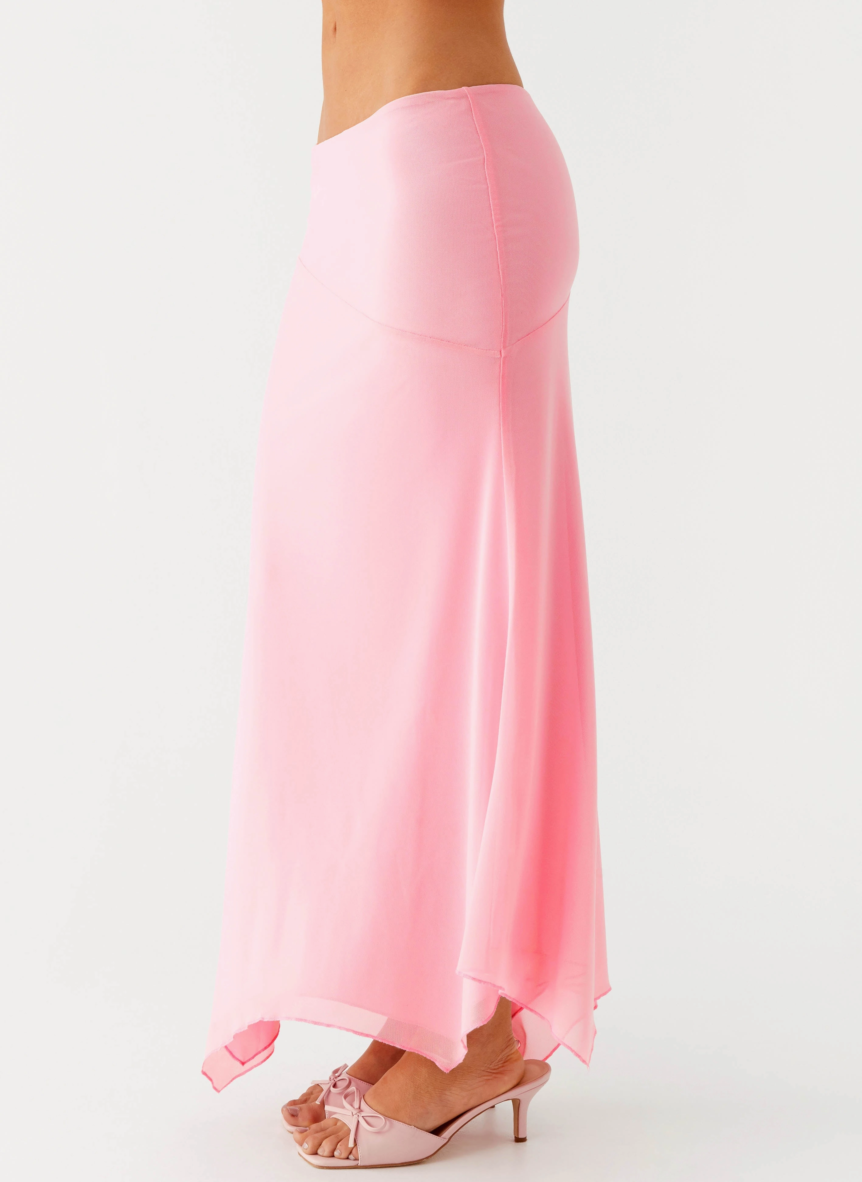 Kerrie Hanky Midi Skirt - Baby Pink Versatile Look Movement Ease