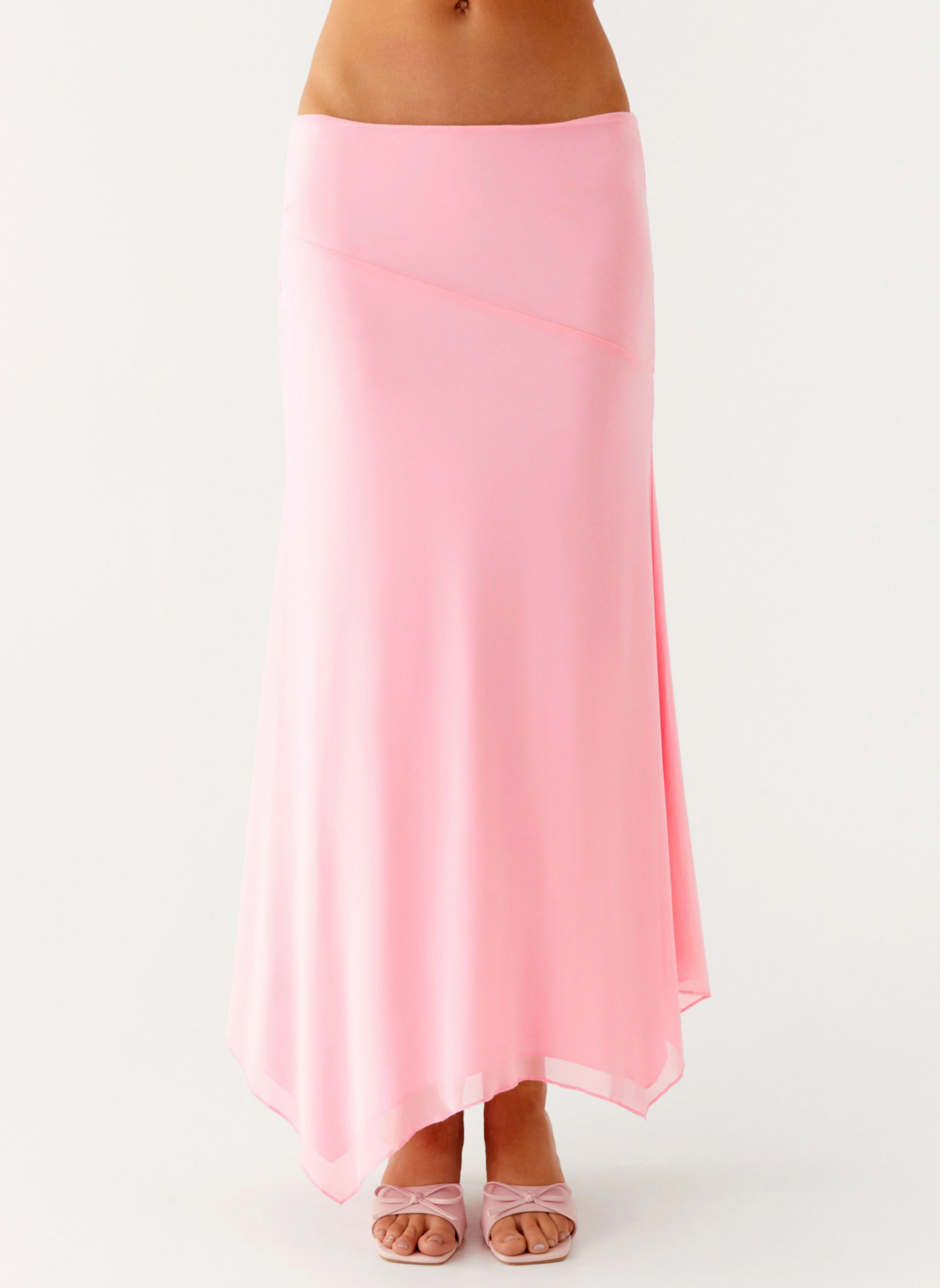 Kerrie Hanky Midi Skirt - Baby Pink Adjustable Closure
