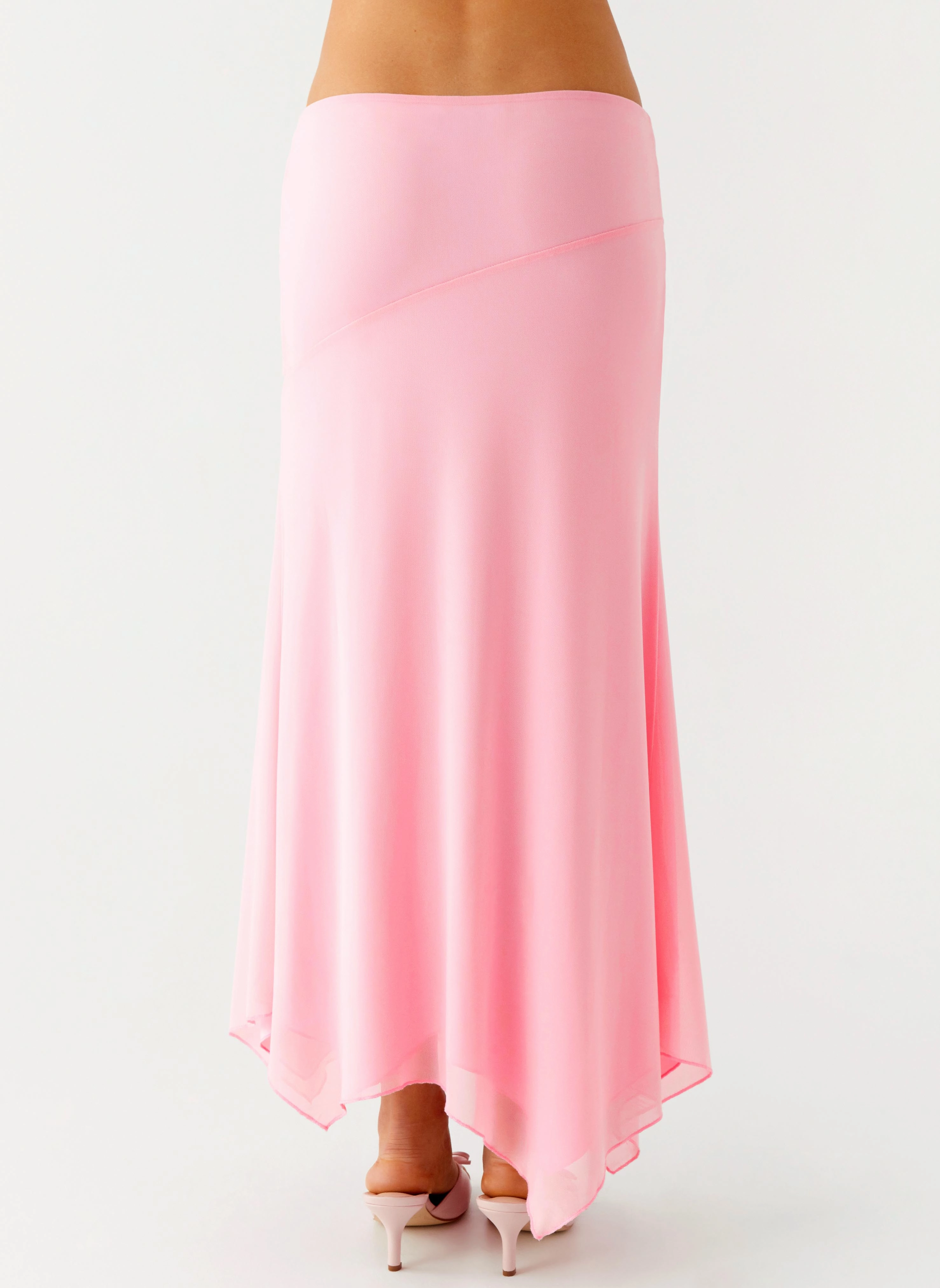 wrinkle free Durable Weave Kerrie Hanky Midi Skirt - Baby Pink