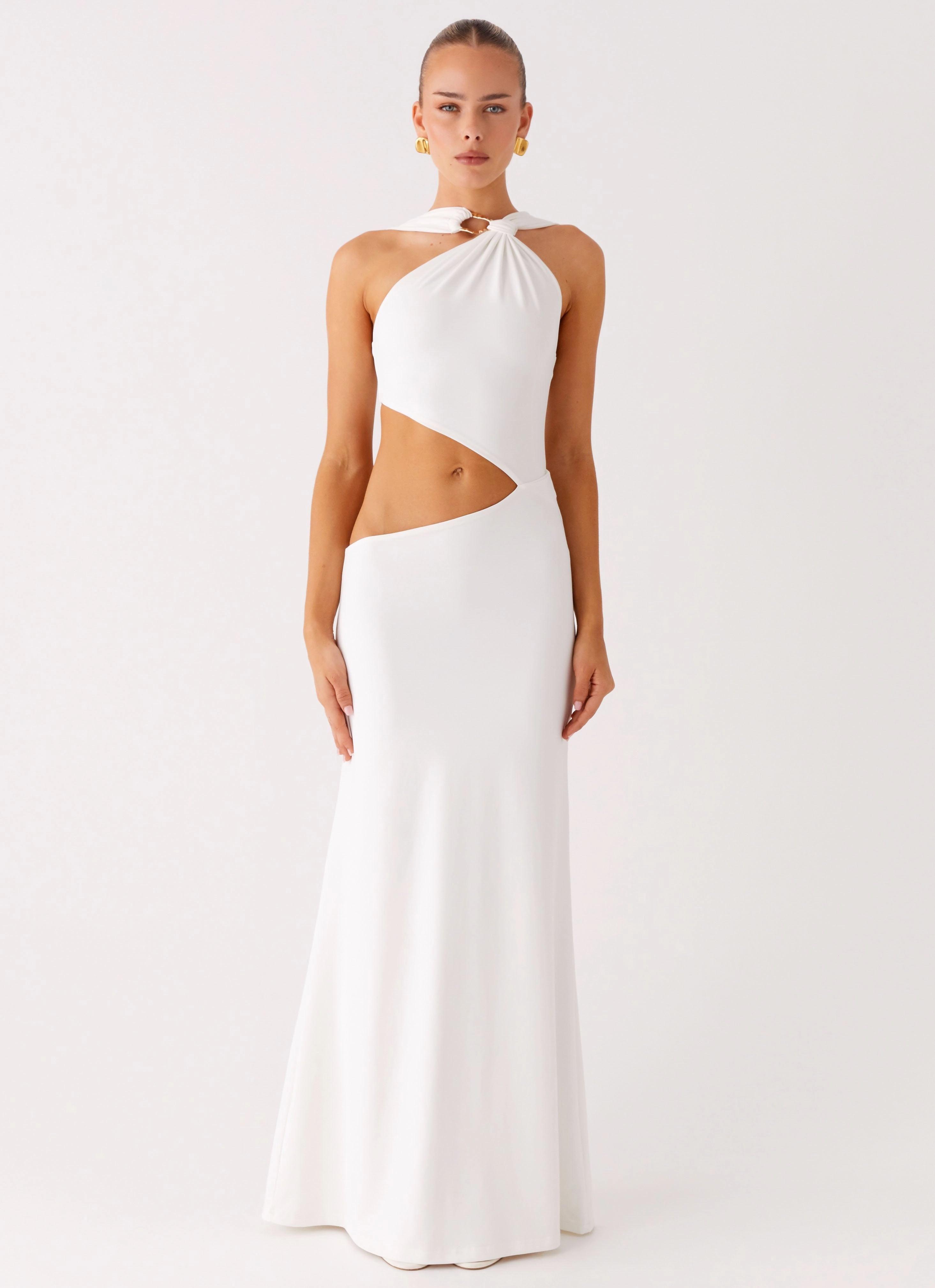 Juliander Knot Maxi Dress - White Smart Piece Flexible Cut