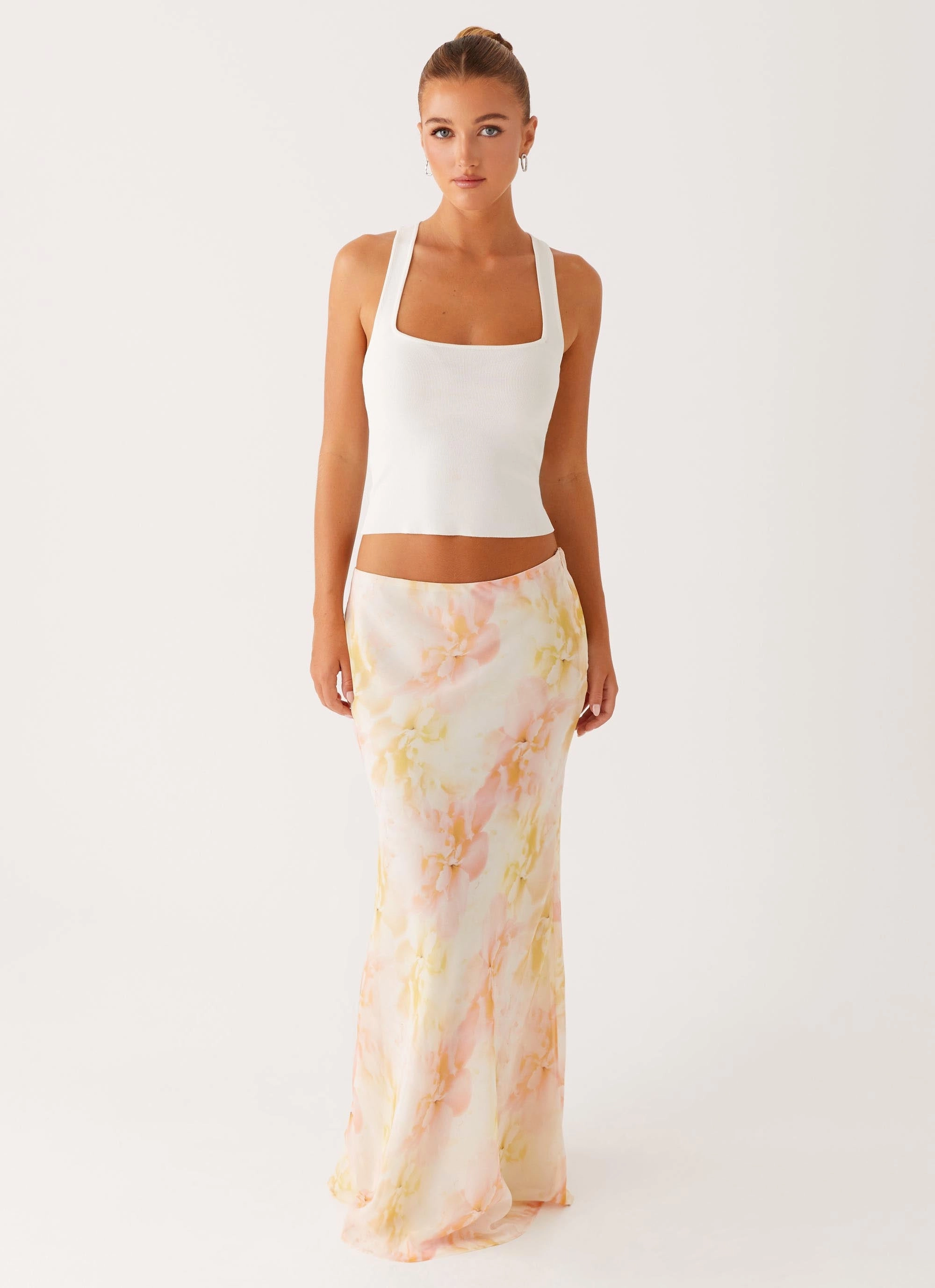 Harlow Chiffon Maxi Skirt - Floral Print Street Edge Travel Influence