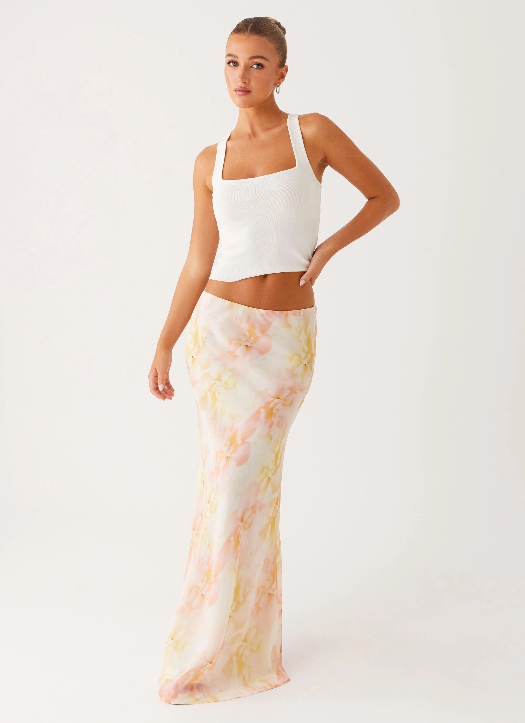 Harlow Chiffon Maxi Skirt - Floral Print Weekend Ready
