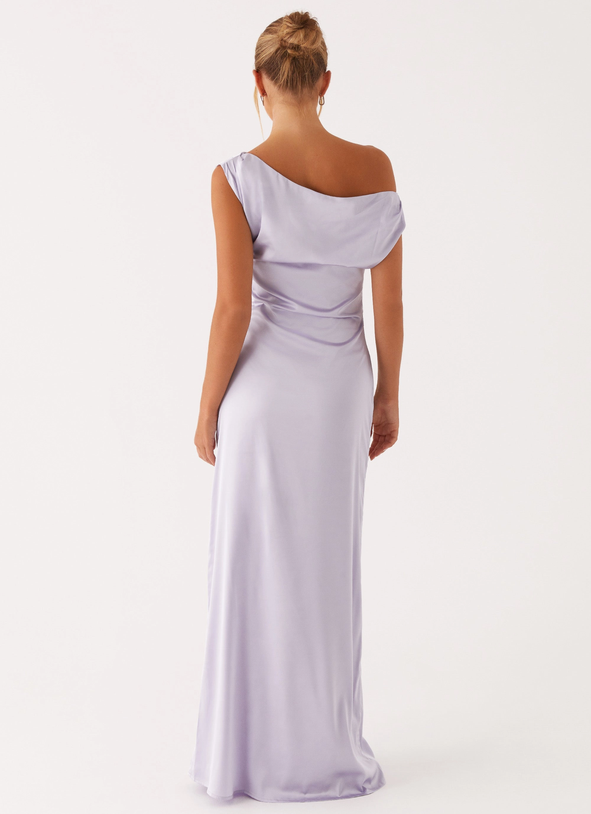 Bold Touches Layered-Look Heart Of Glass Satin Maxi Dress - Lilac