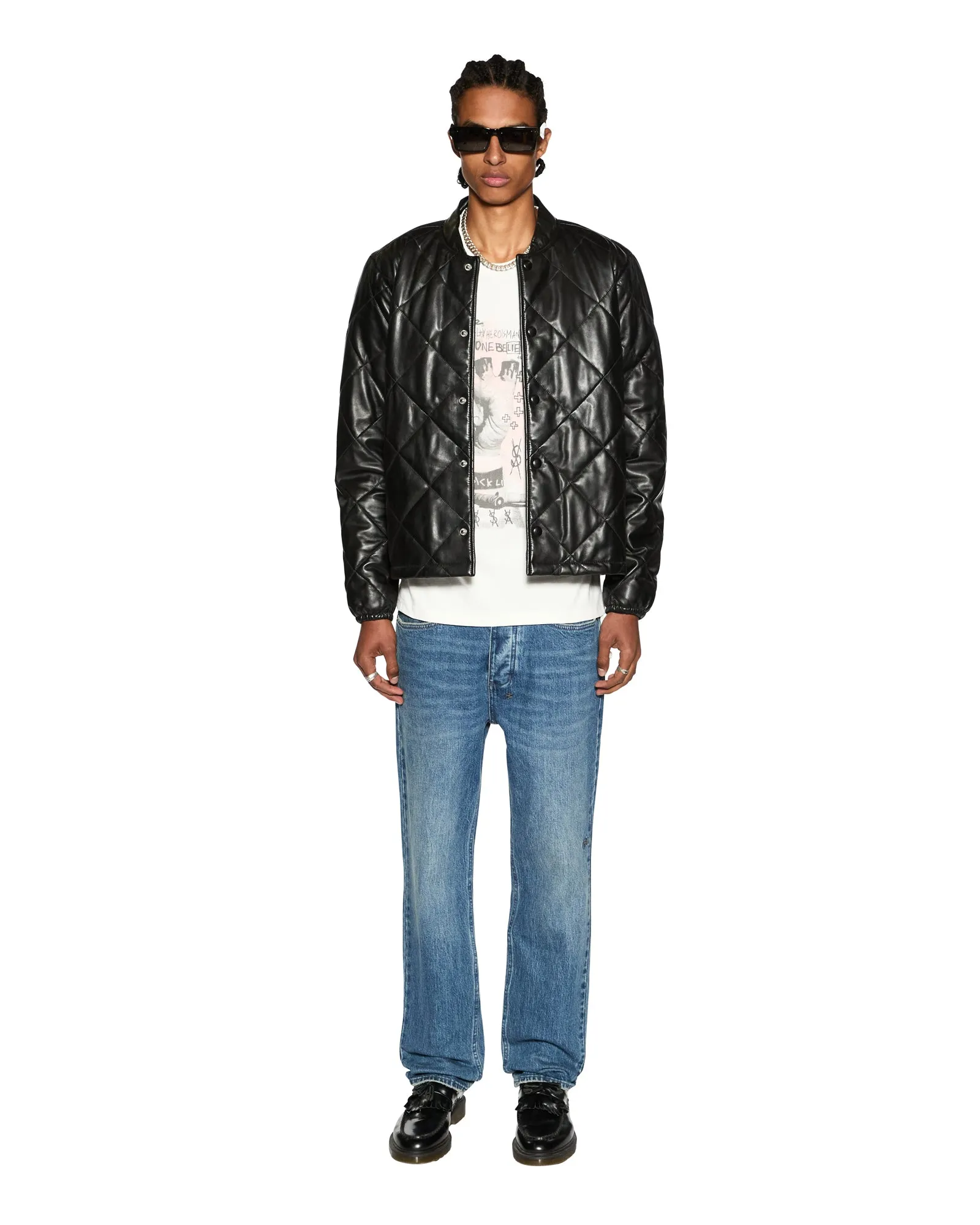 Stylish T-shirt Heathered Melange Yarn IDOLS KASH SS TEE VINTAGE WHITE