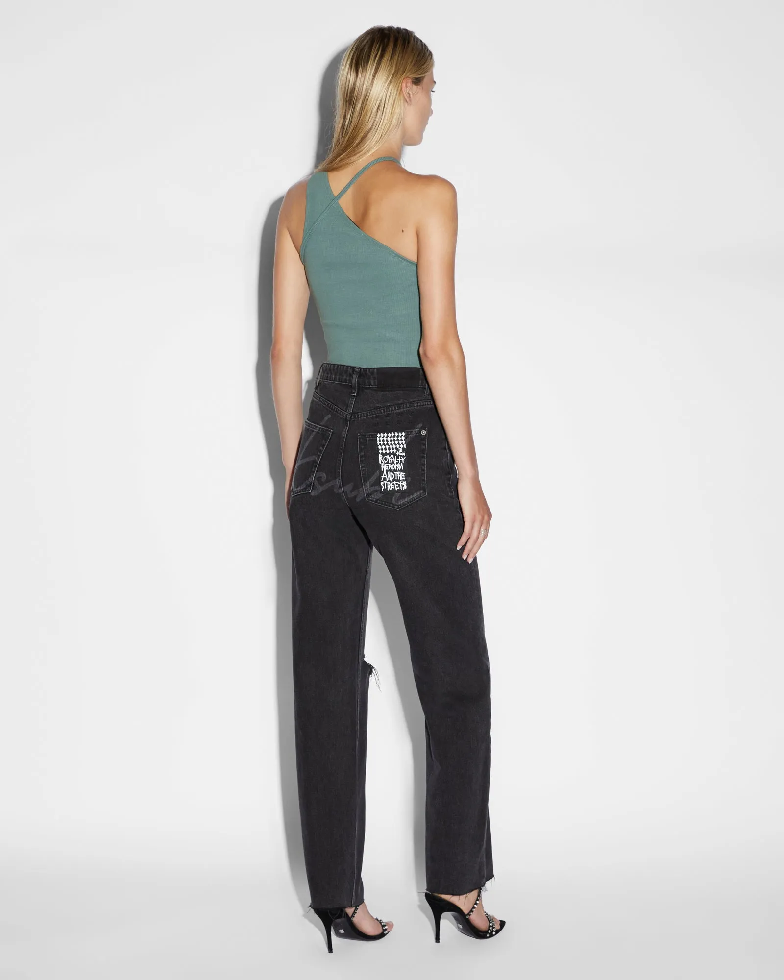 Stretch Fabric TaglessCollars HeatTransfer Print SCORE TANK LAGOON